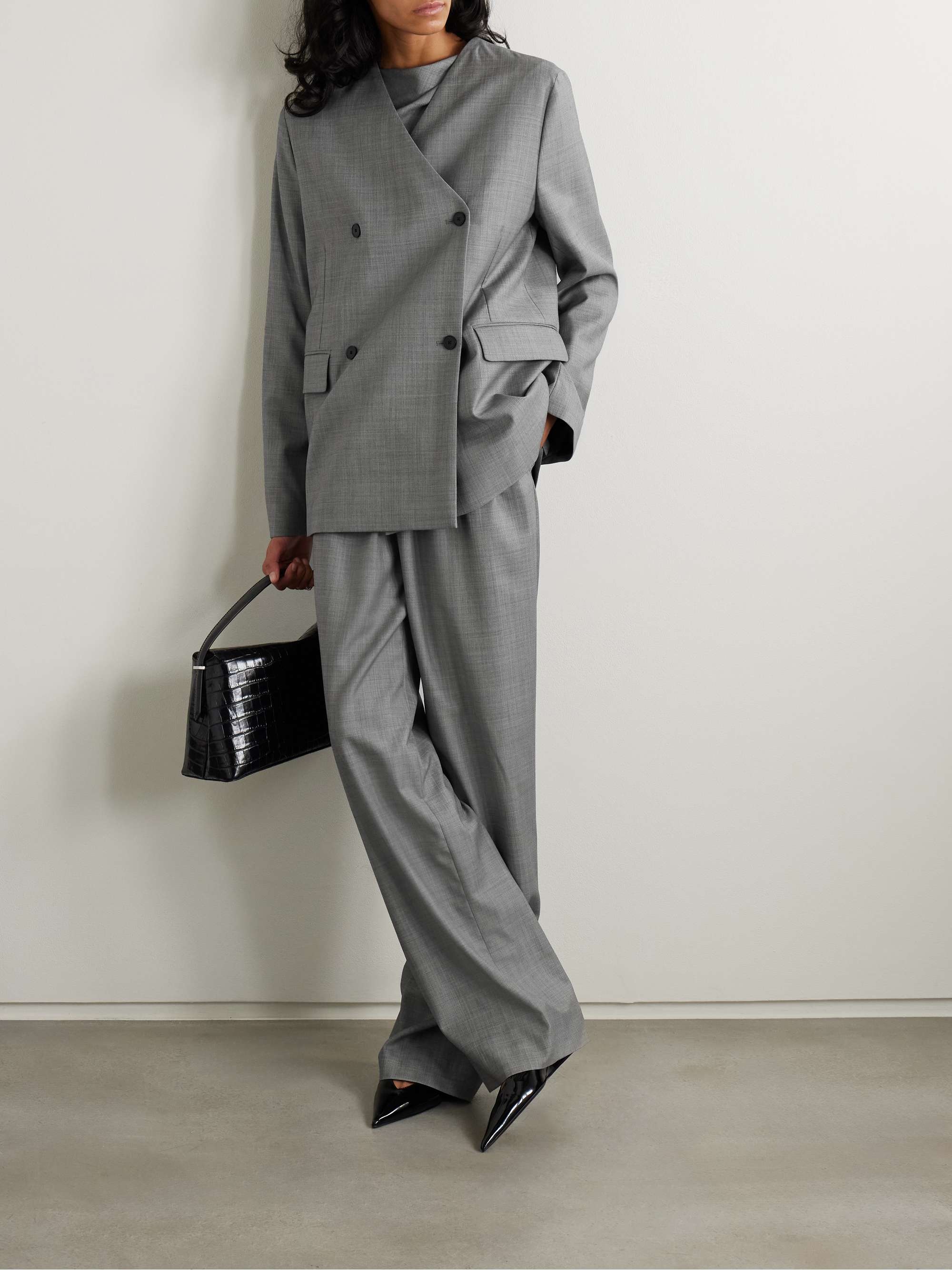 Cove wool-twill straight-leg pants view