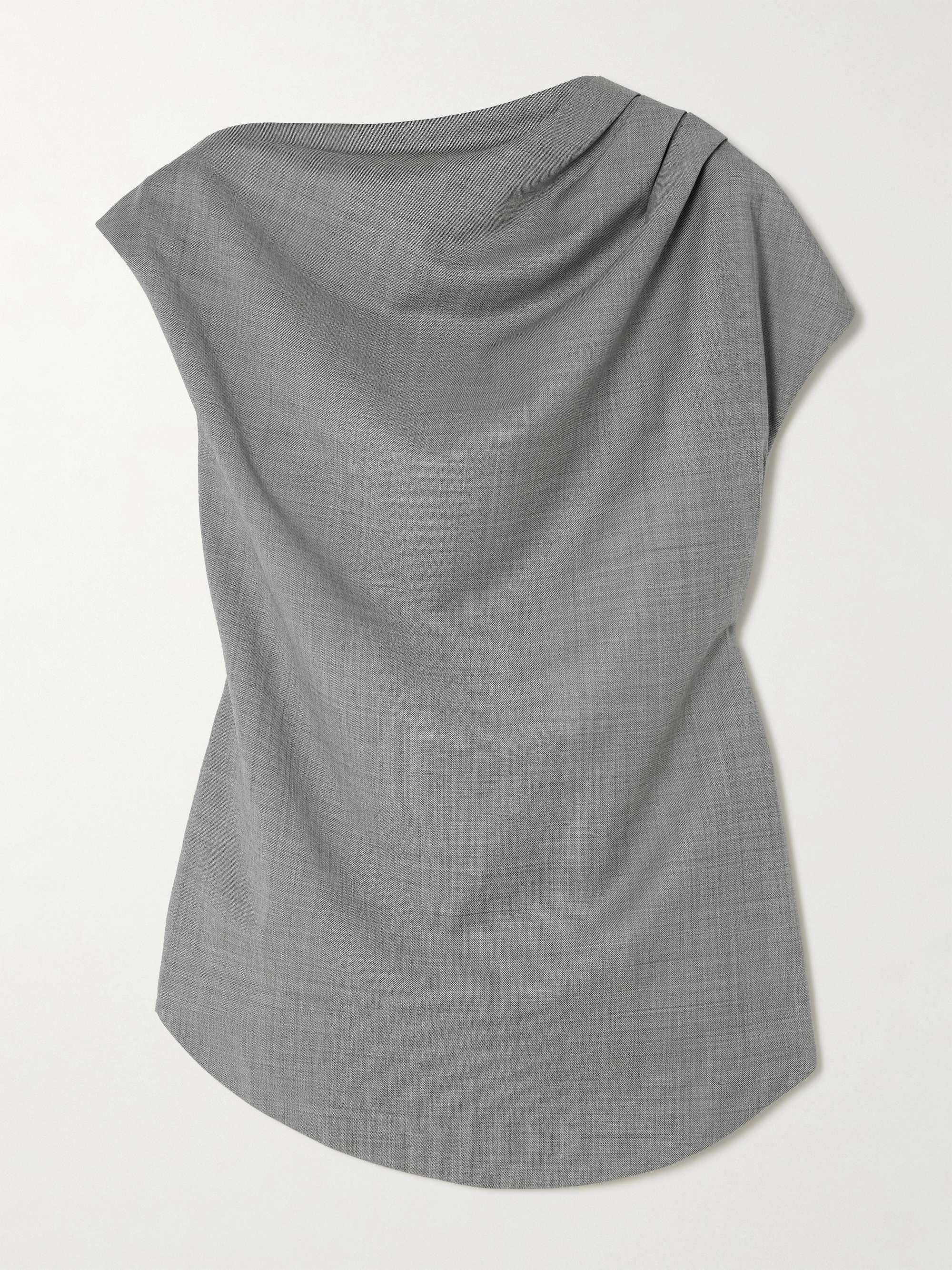 Lyra draped wool-twill blouse view