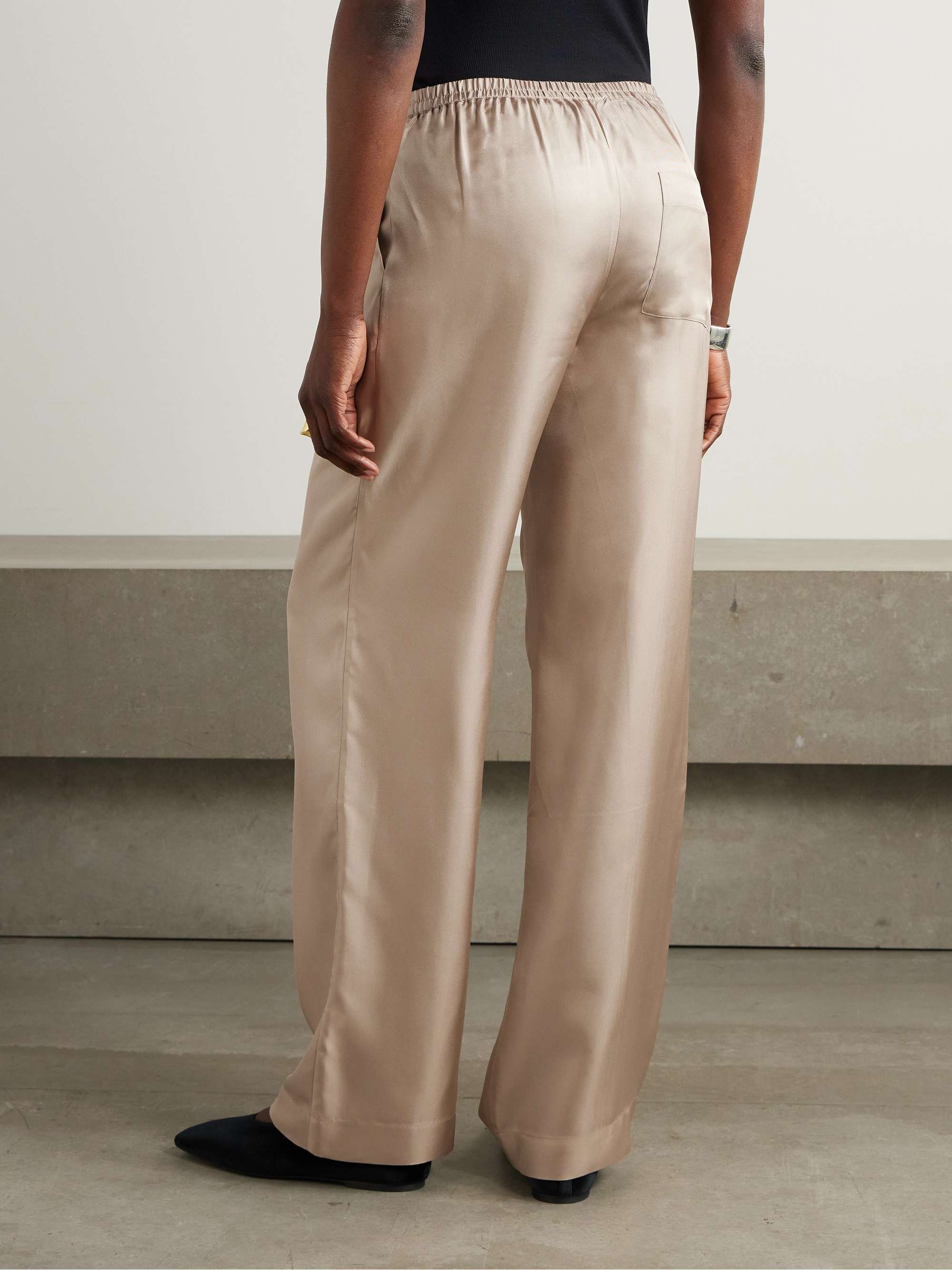 Alera silk-twill wide-leg pants view