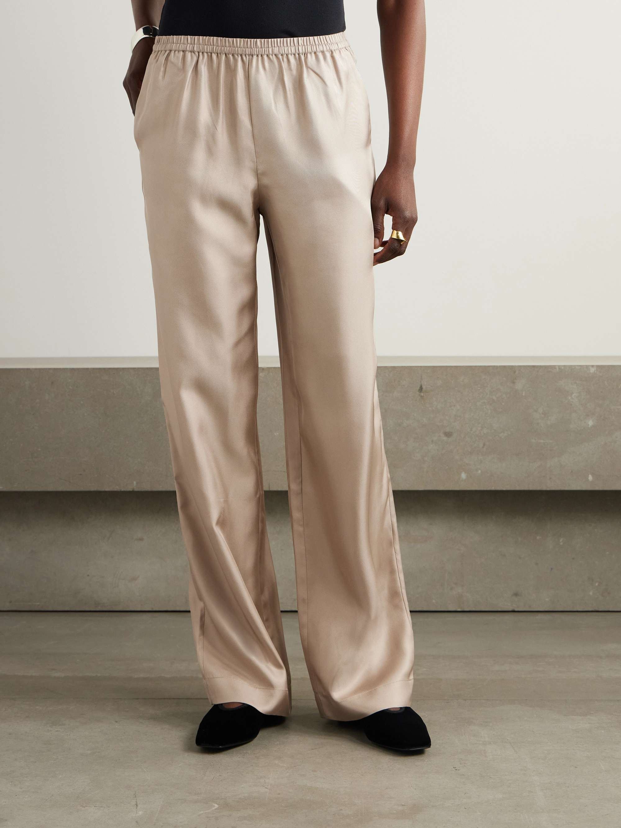 Alera silk-twill wide-leg pants view