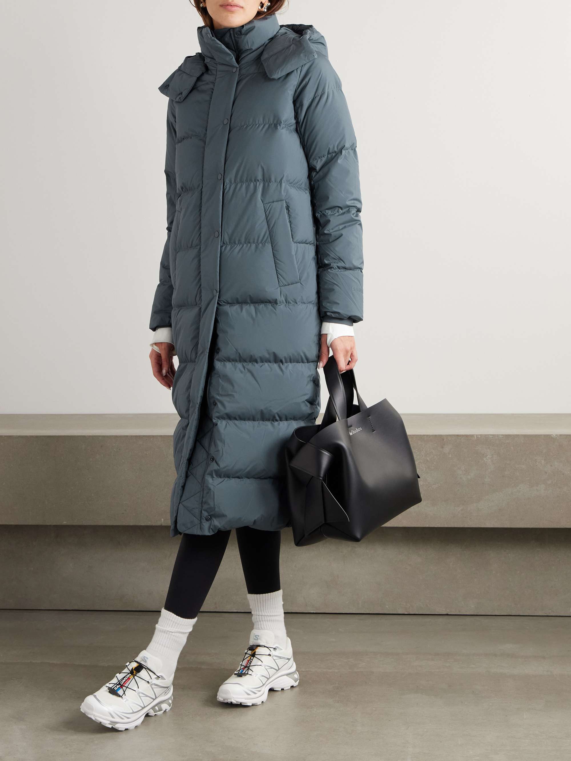 Wunder Puff Long hooded quilted recycled-SoftMatte™ down jacket view