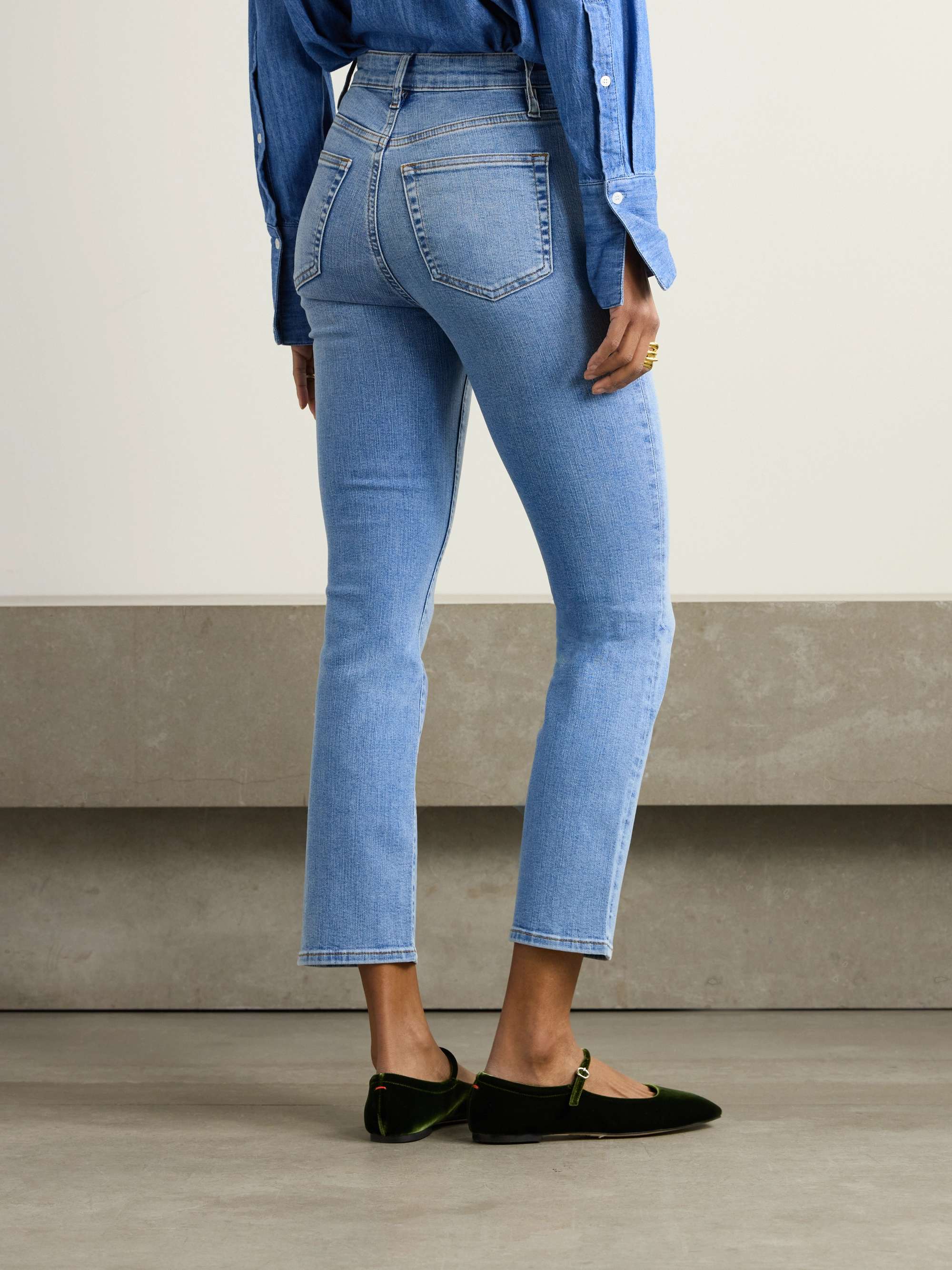 The Pencil cropped high-rise skinny jeans view