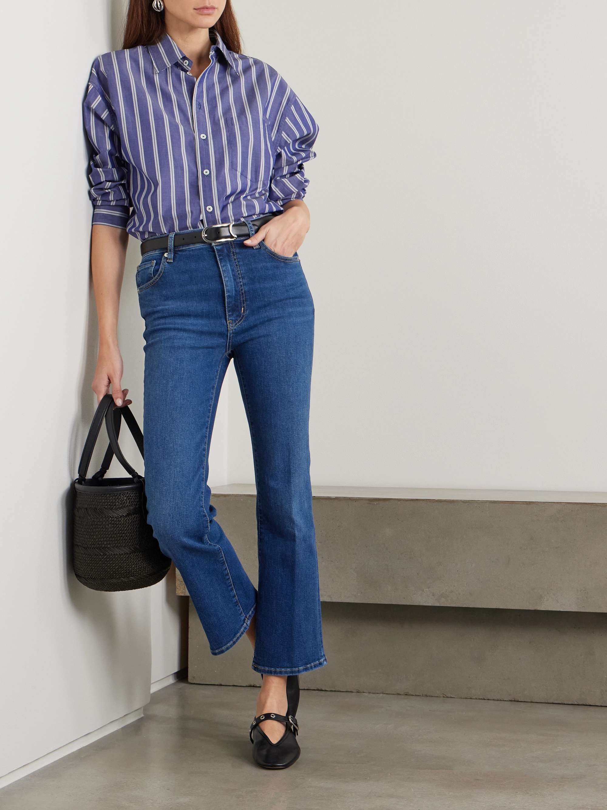 The Pencil cropped high-rise slim-leg jeans view