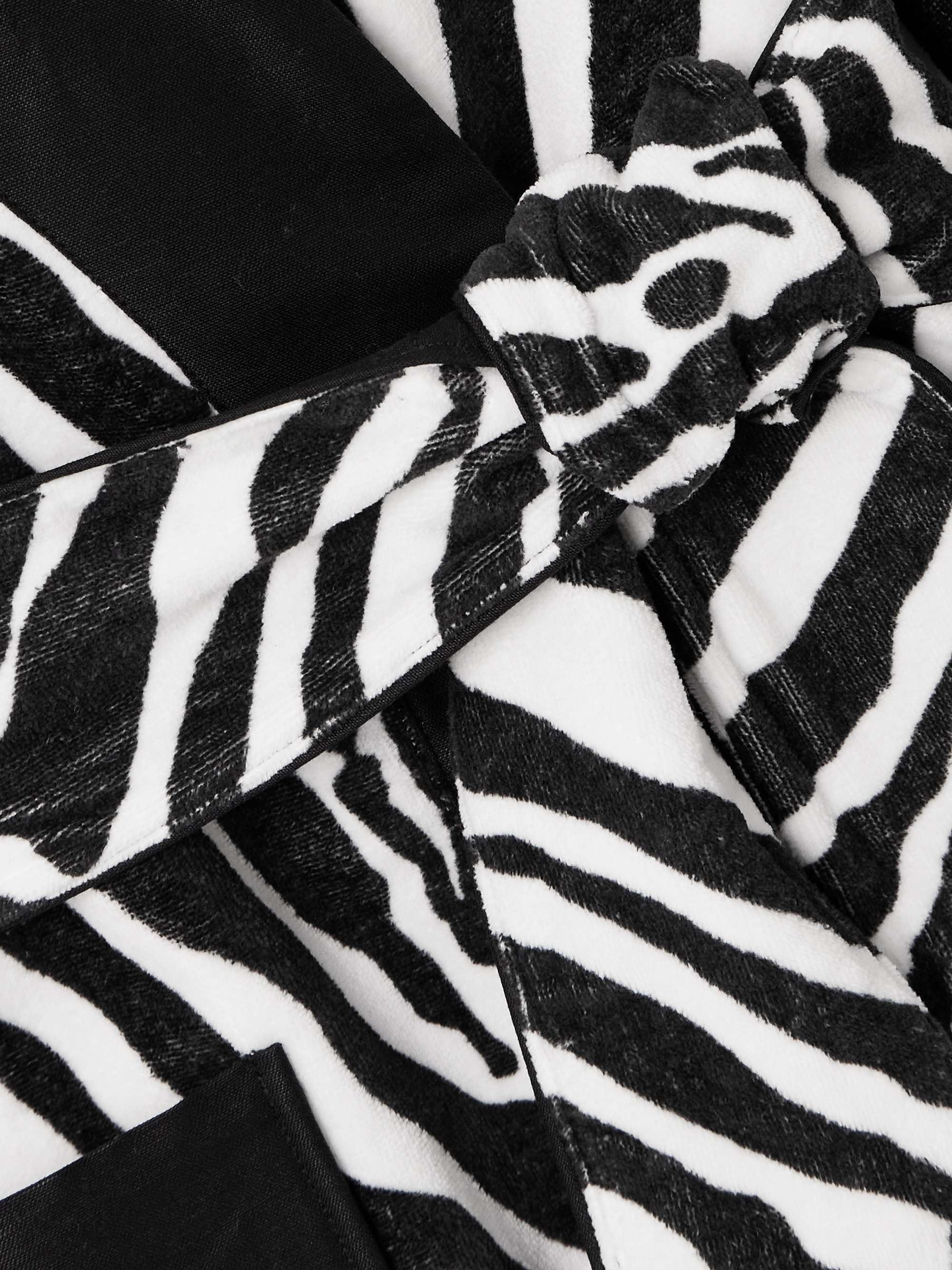 Belted zebra-print cotton-terry robe view