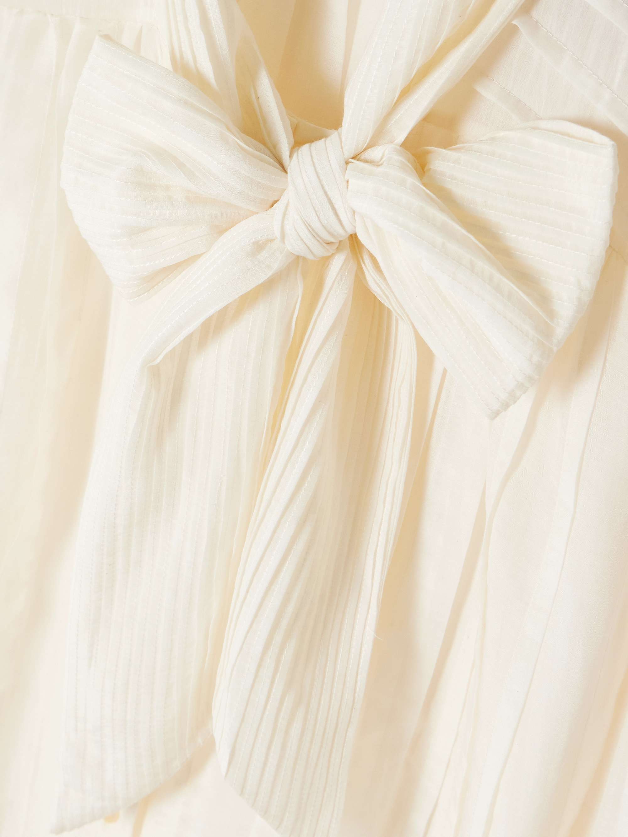 Alba pussy-bow pintucked cotton and silk-blend voile shirt view