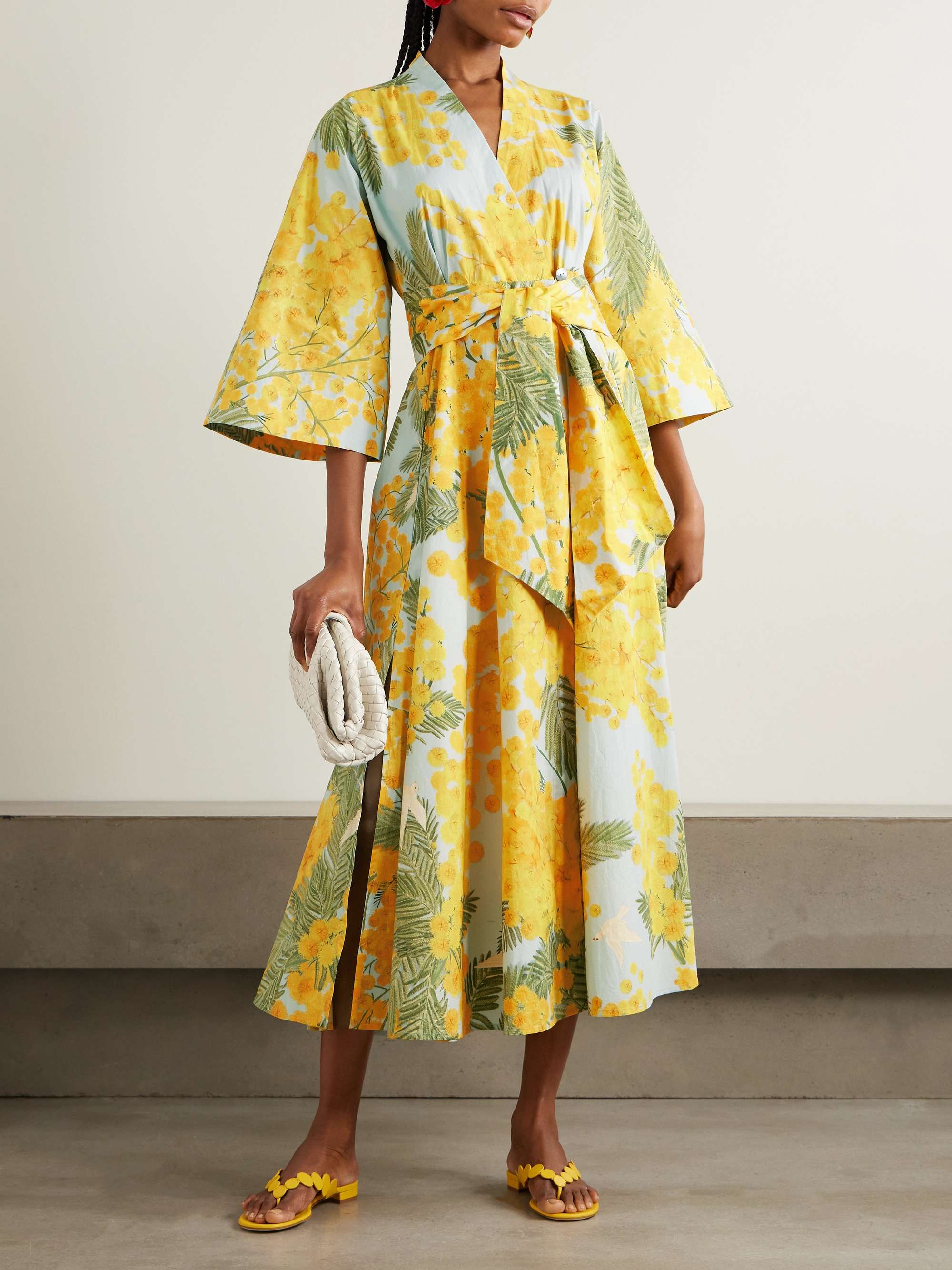 Almudena belted floral-print cotton-poplin midi wrap dress view