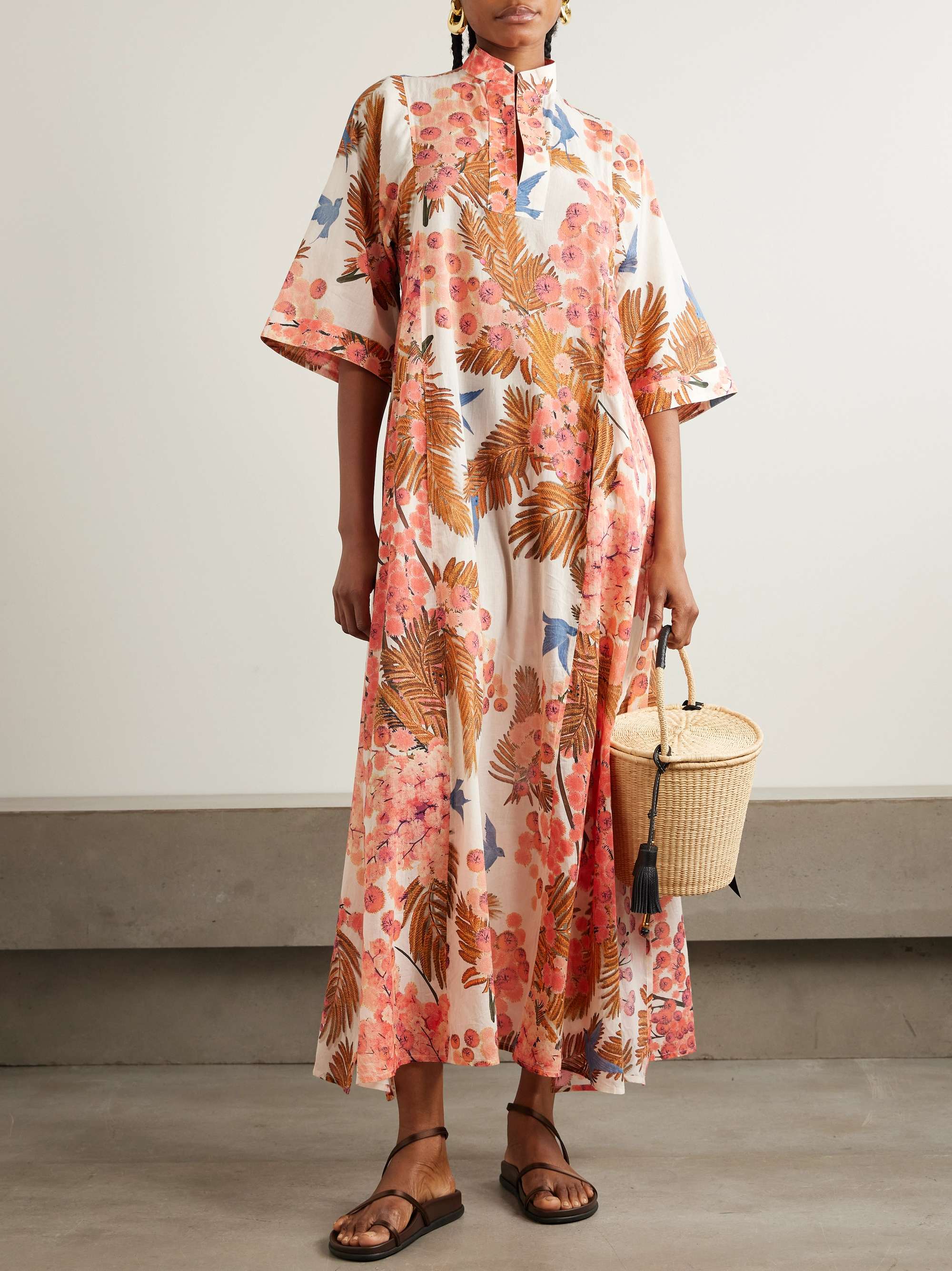 Rachel printed cotton-voile kaftan view