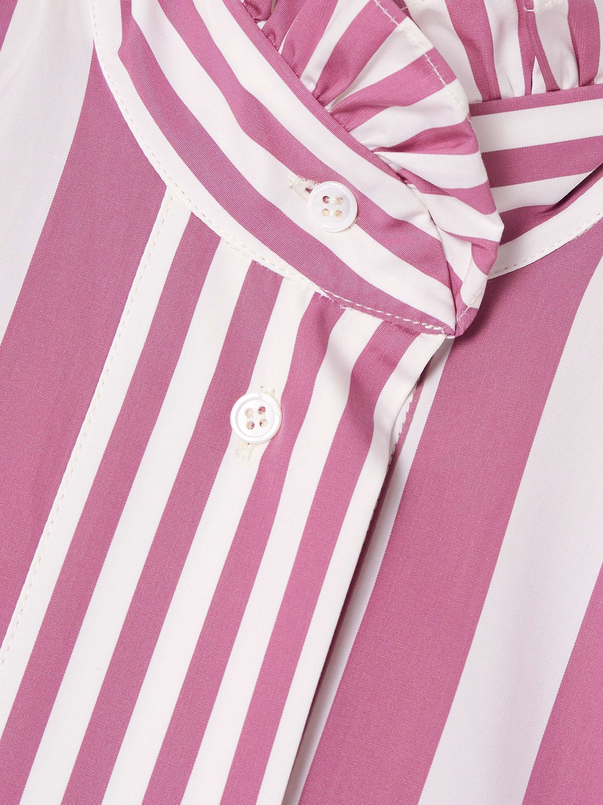 Venetia ruffled striped cotton-poplin midi dress view