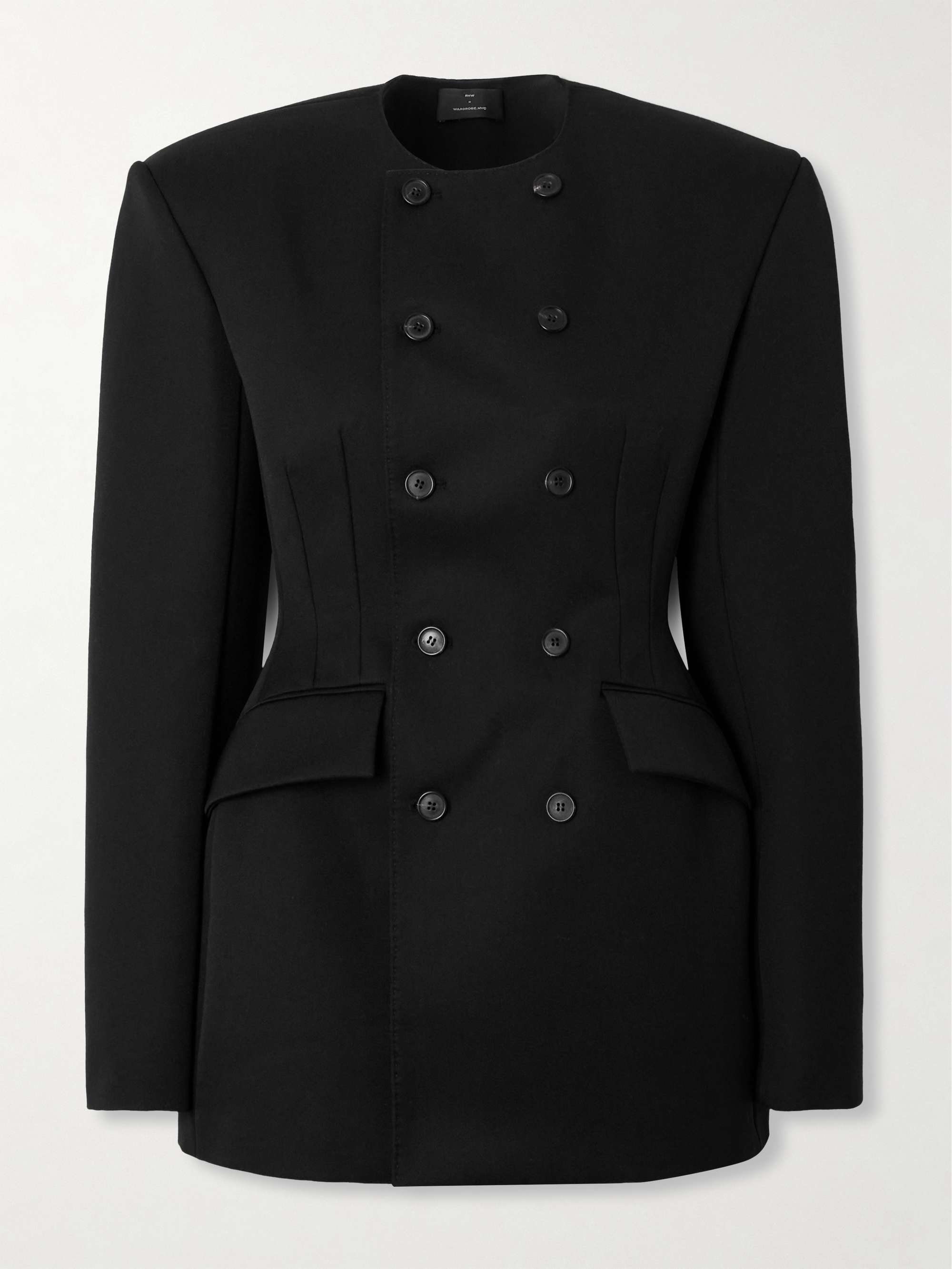 + RHW double-breasted twill mini dress view