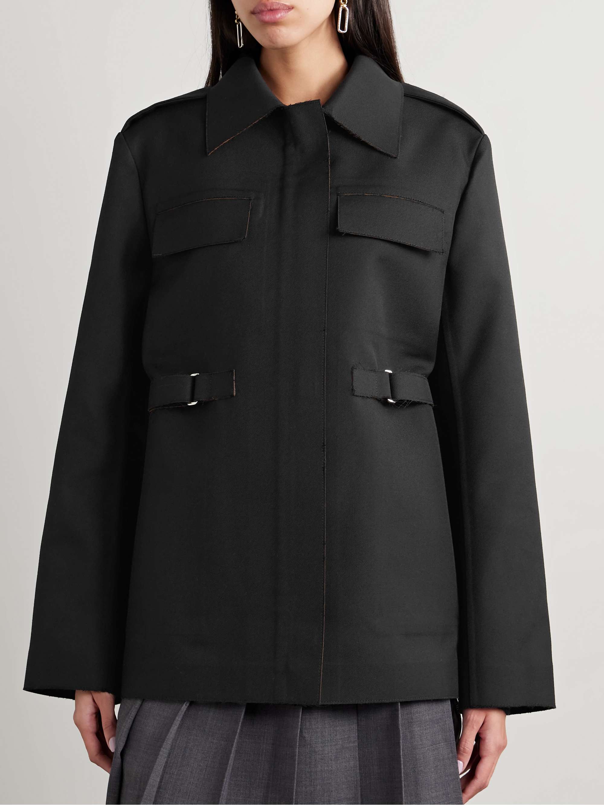 Wool-blend twill jacket view