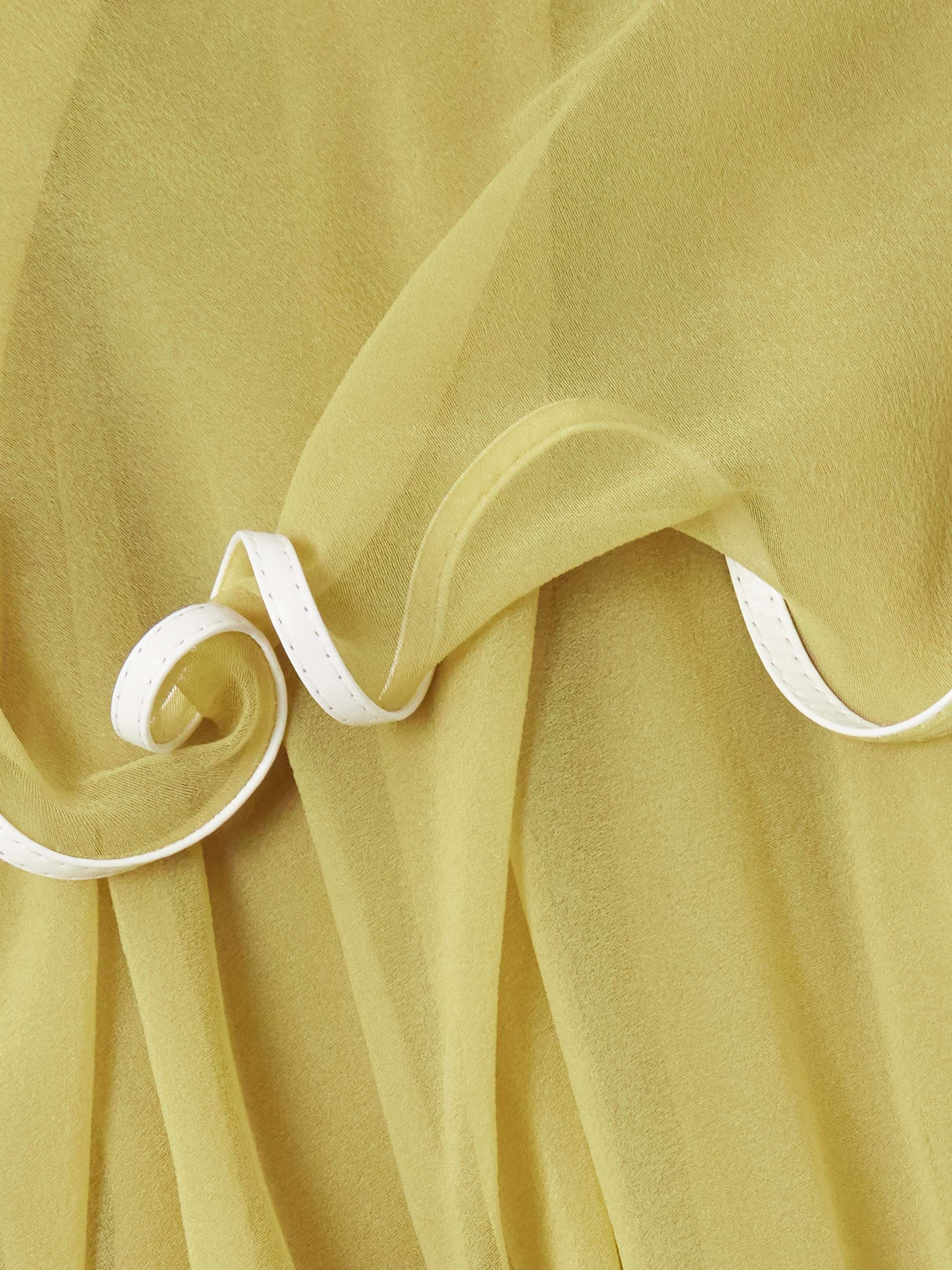 Jellyfish ruffled leather-trimmed chiffon mini dress view