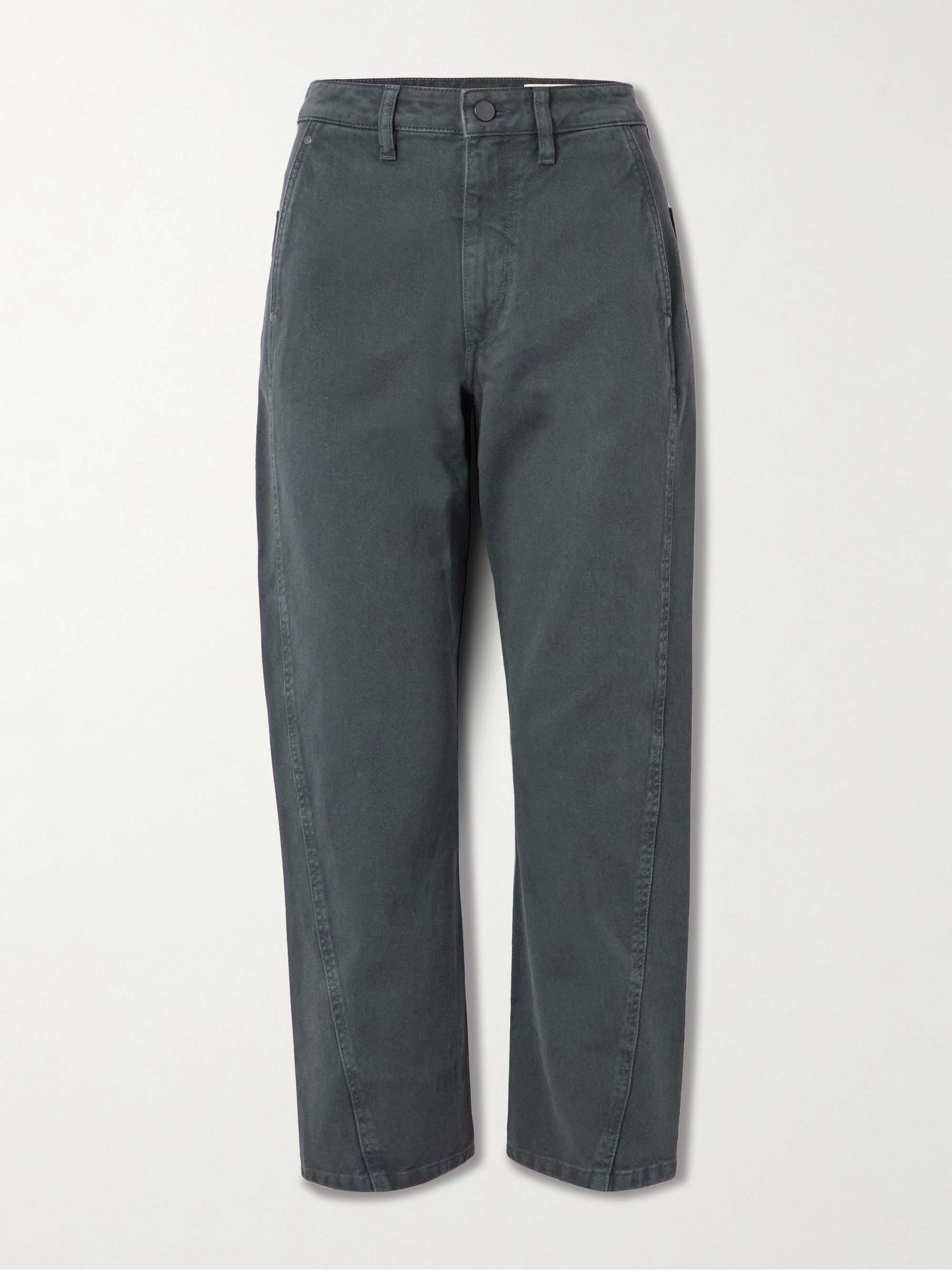 Twisted cropped paneled high-rise straight-leg jeans view