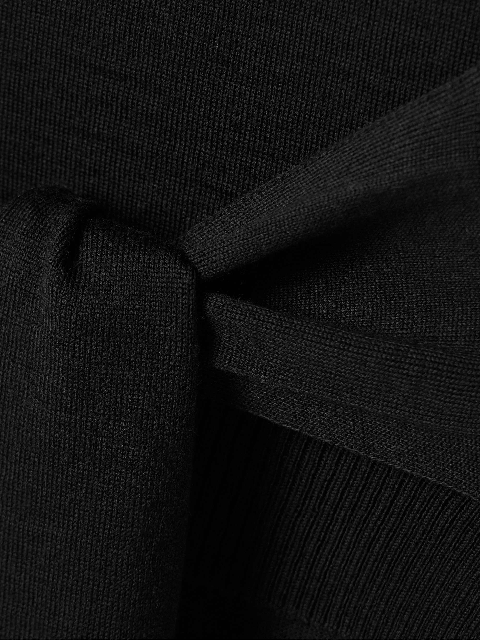 Tie-detailed wool-blend tank view