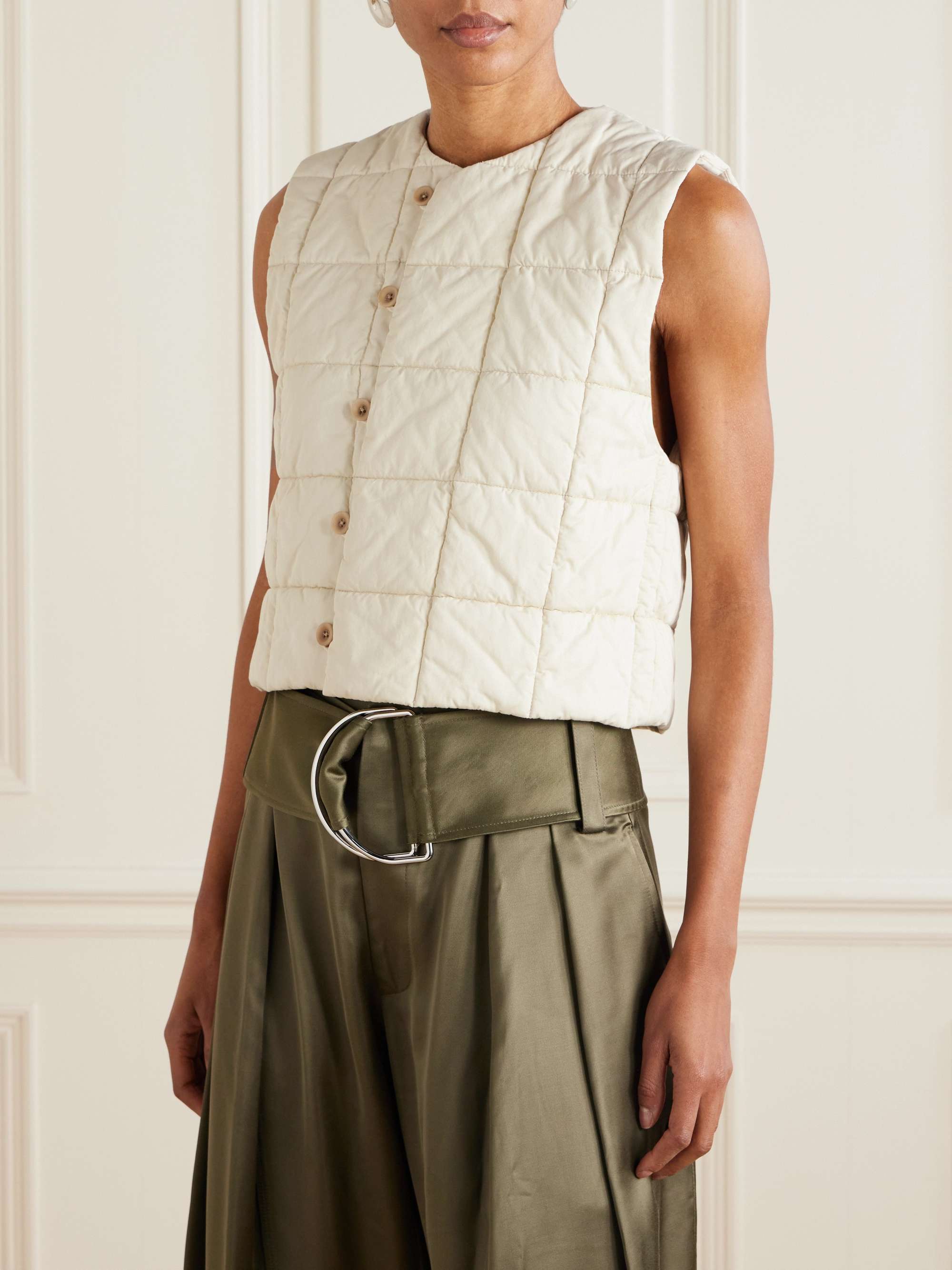 Quilted padded cotton vest view