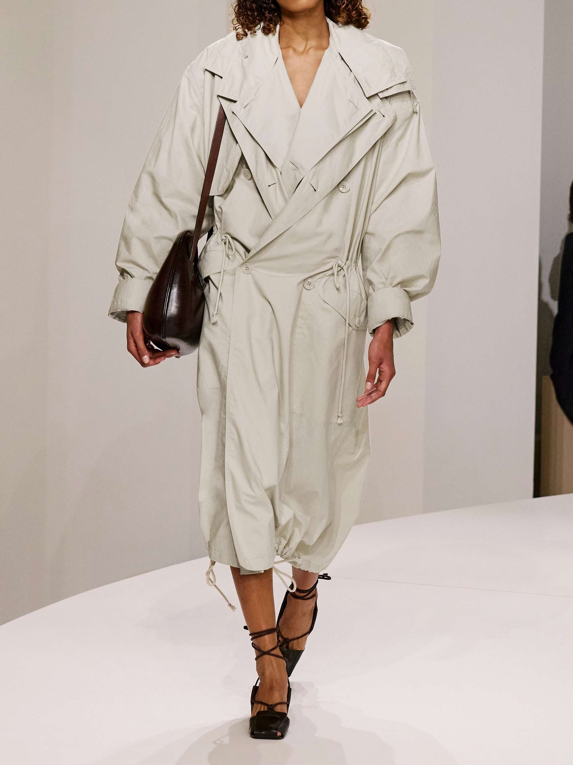 Double-breasted organic cotton-poplin trench coat view