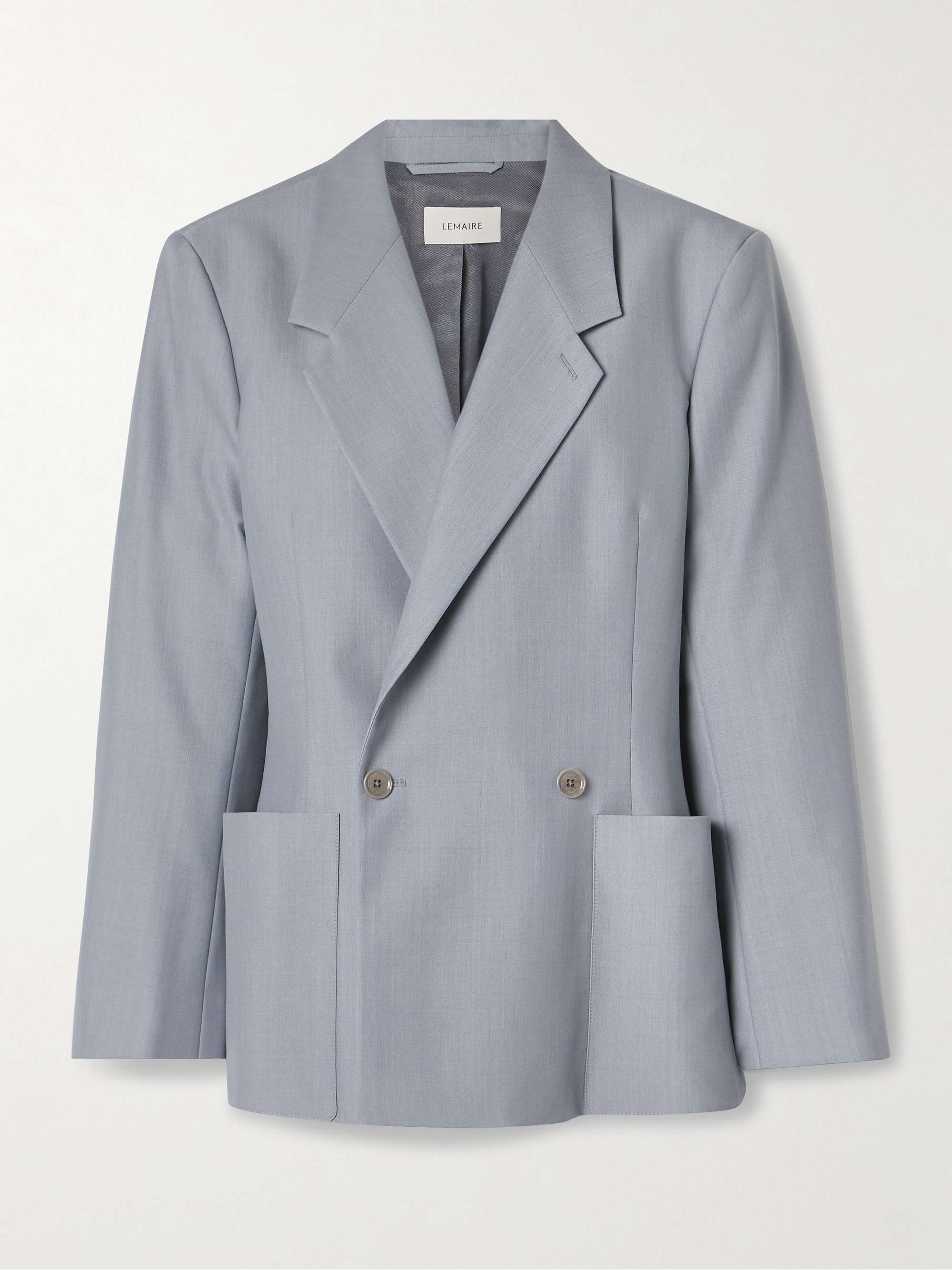Double-breasted woven blazer view