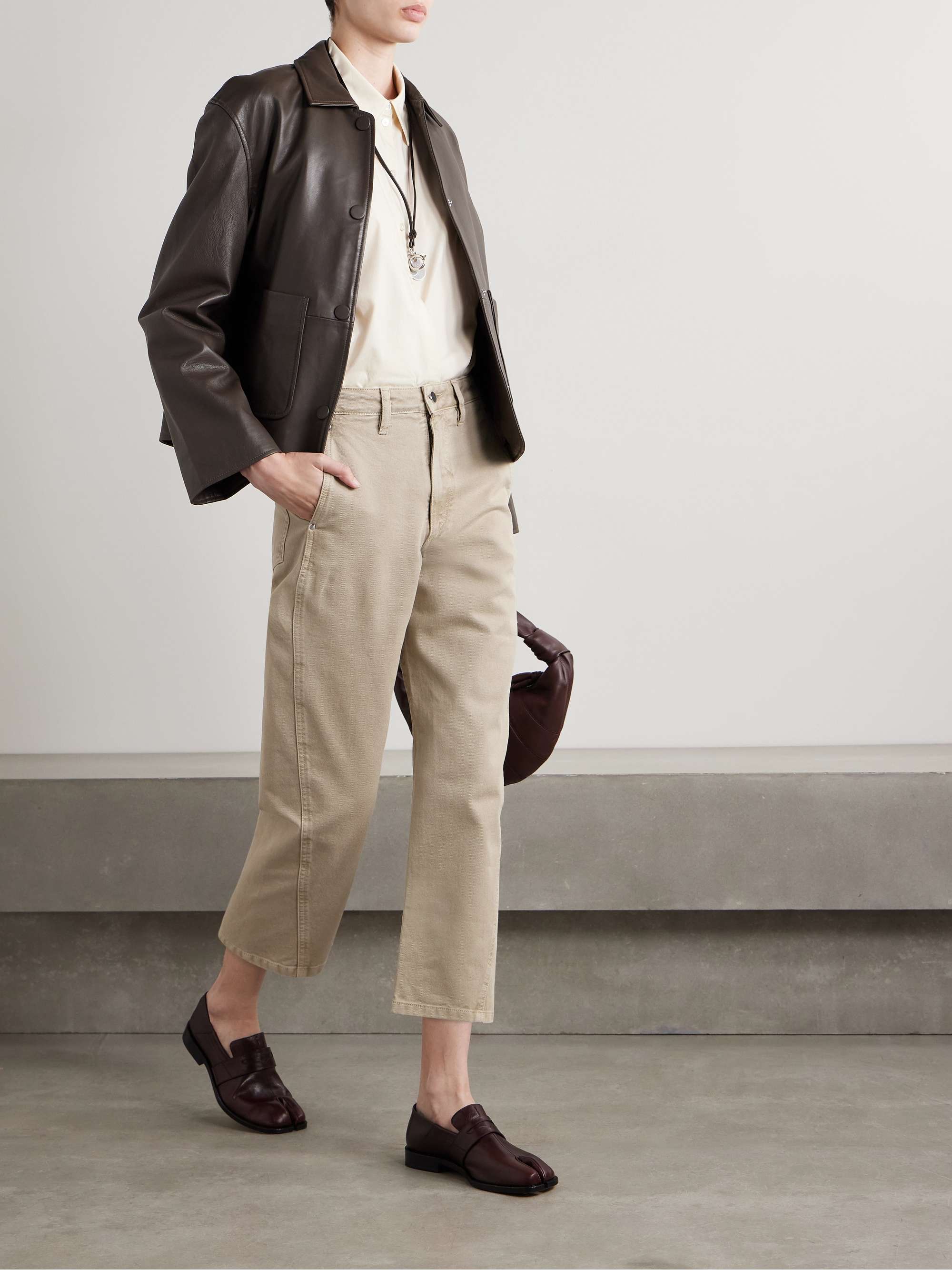 Twisted cropped high-rise straight-leg jeans view