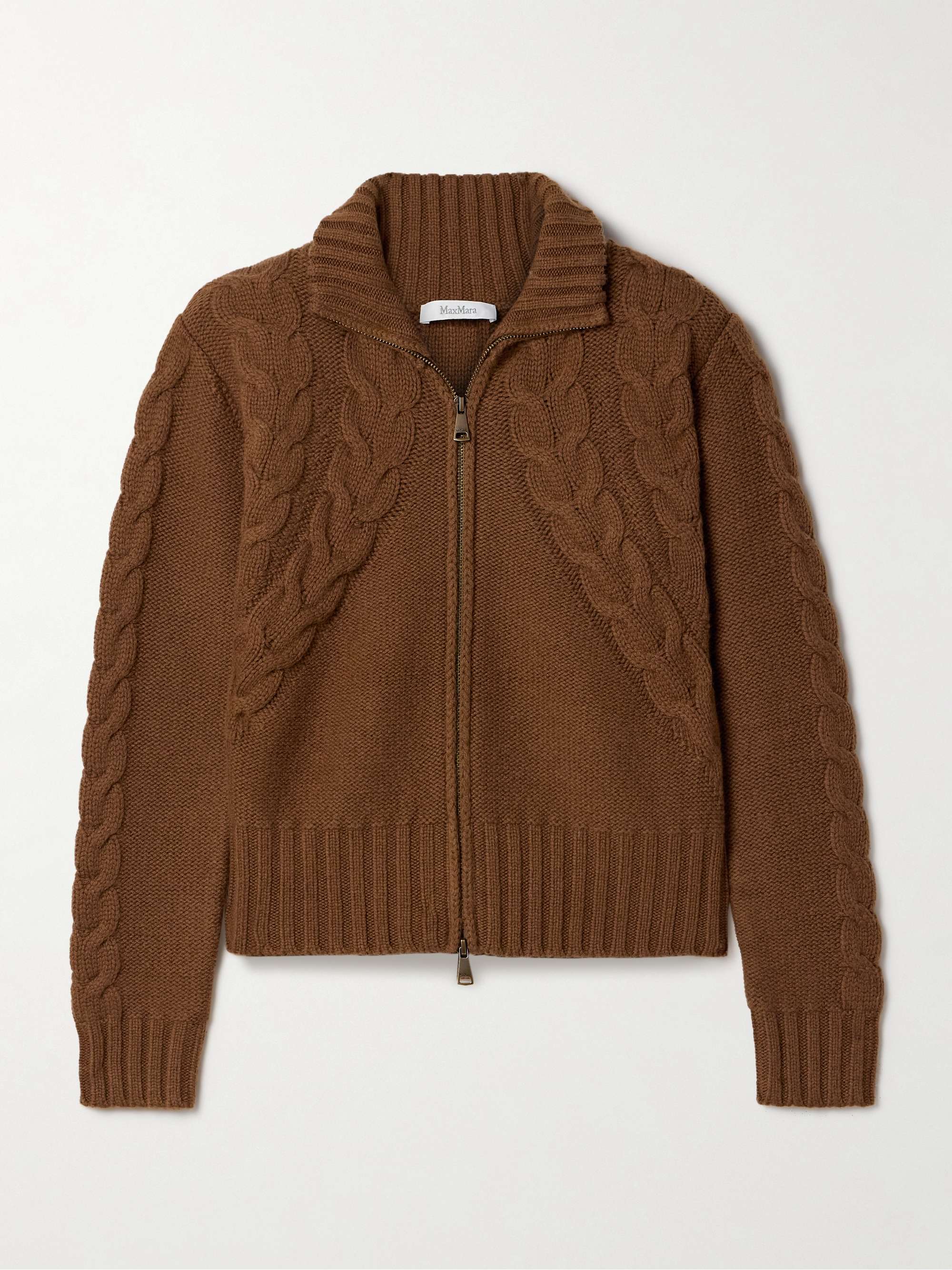 Mabel cable-knit wool and cashmere-blend cardigan view