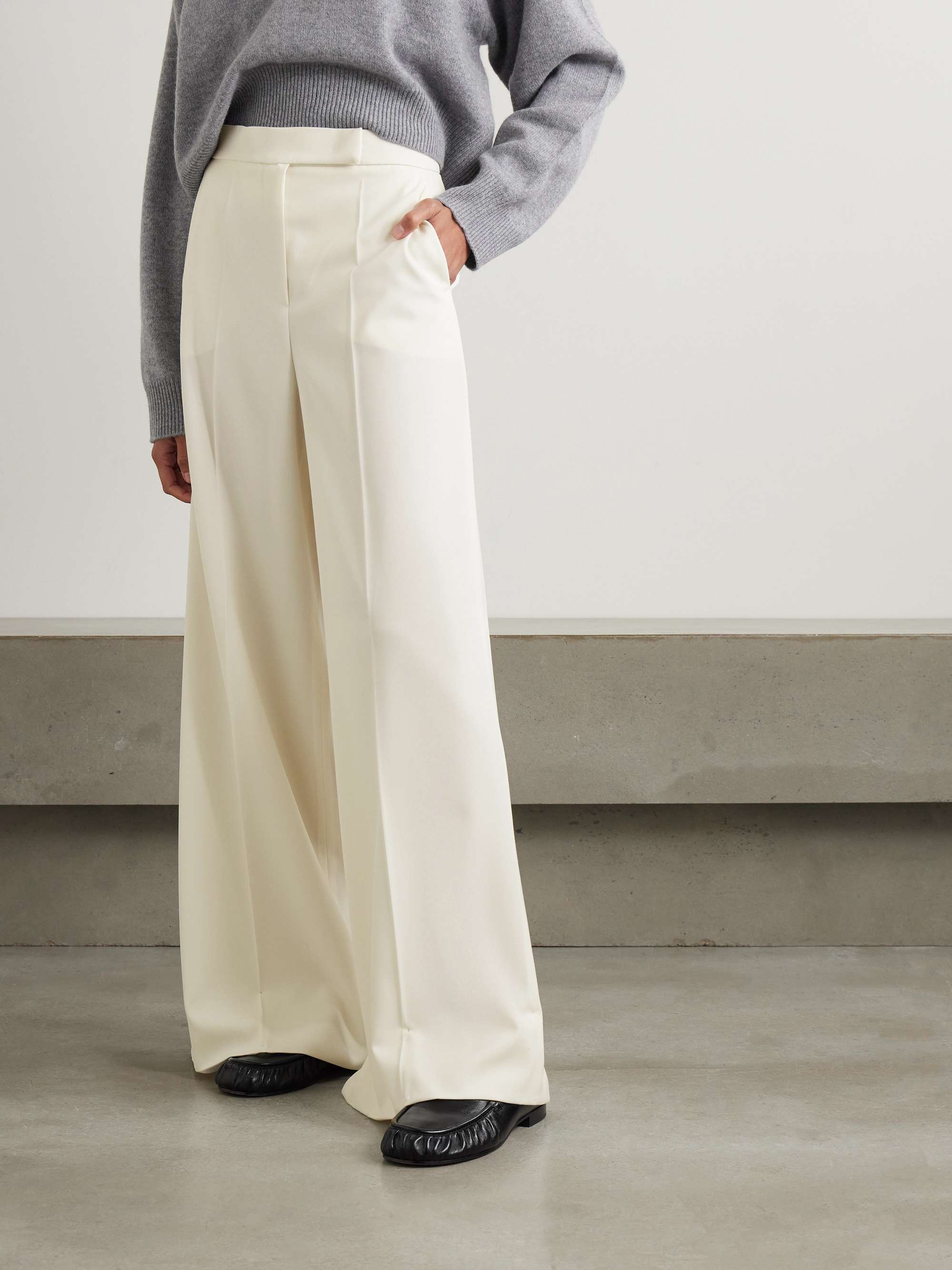Ninfa wool-twill wide-leg pants view