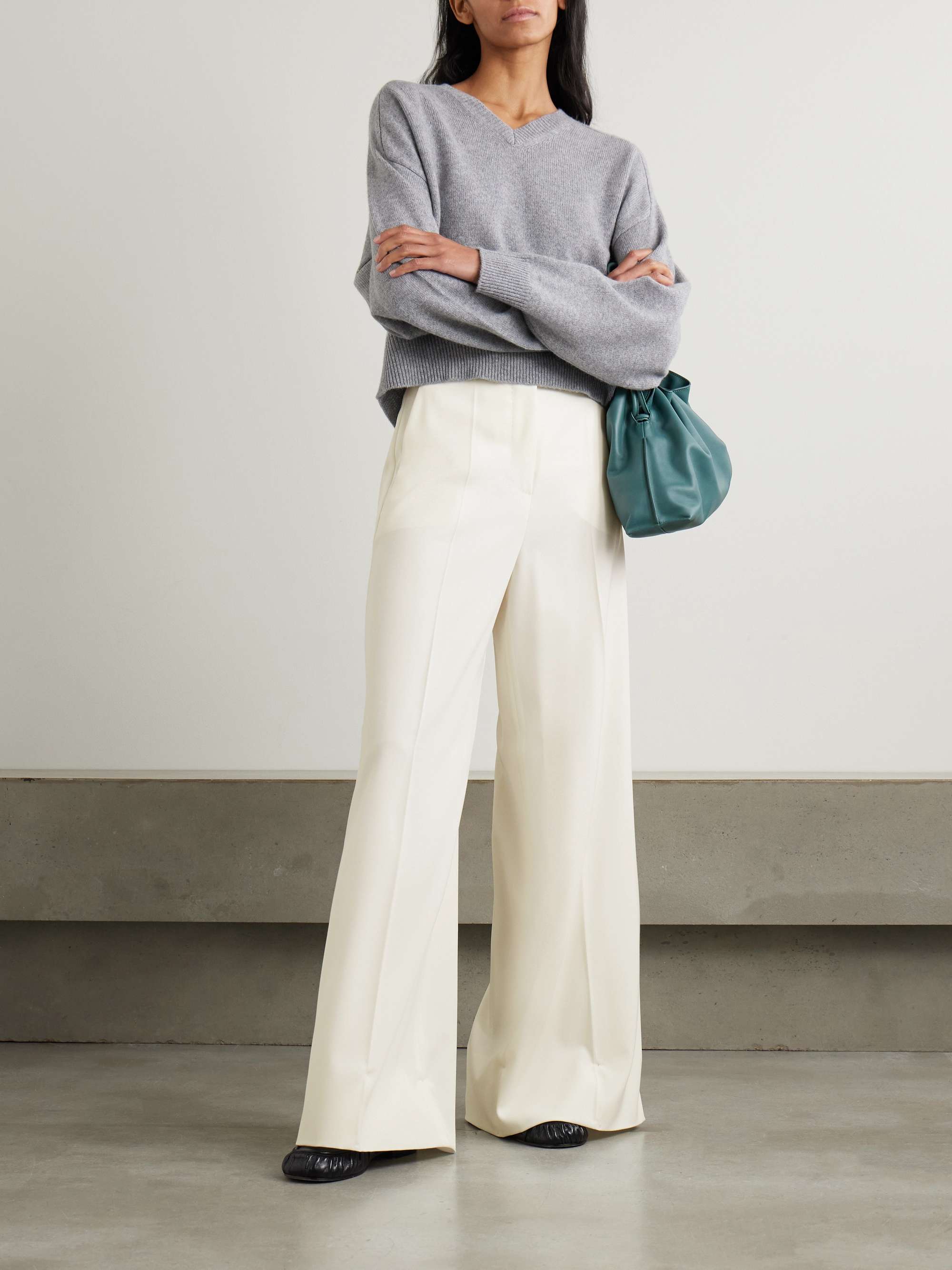 Ninfa wool-twill wide-leg pants view