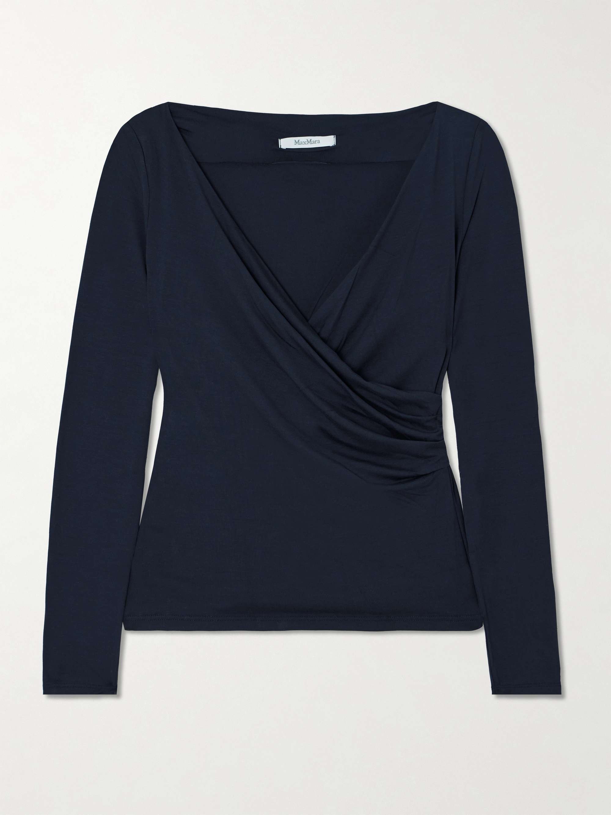 Yale wrap-effect jersey top view