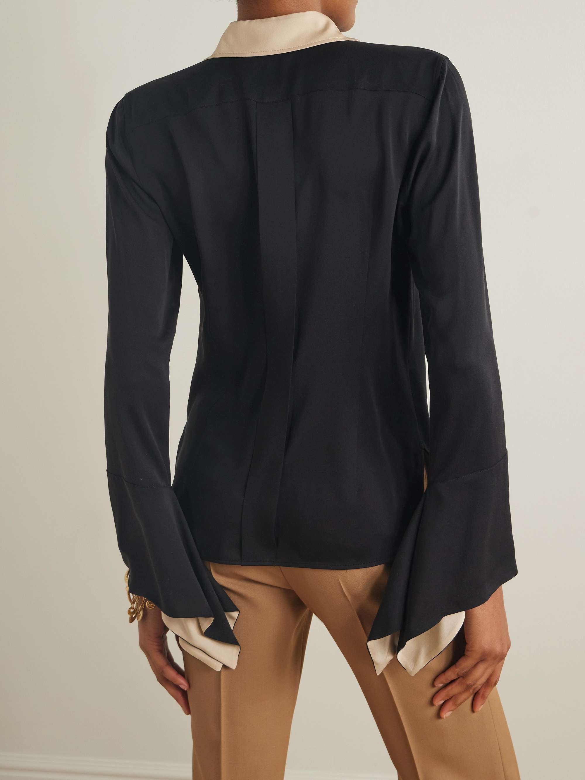 Pio two-tone silk shirt view