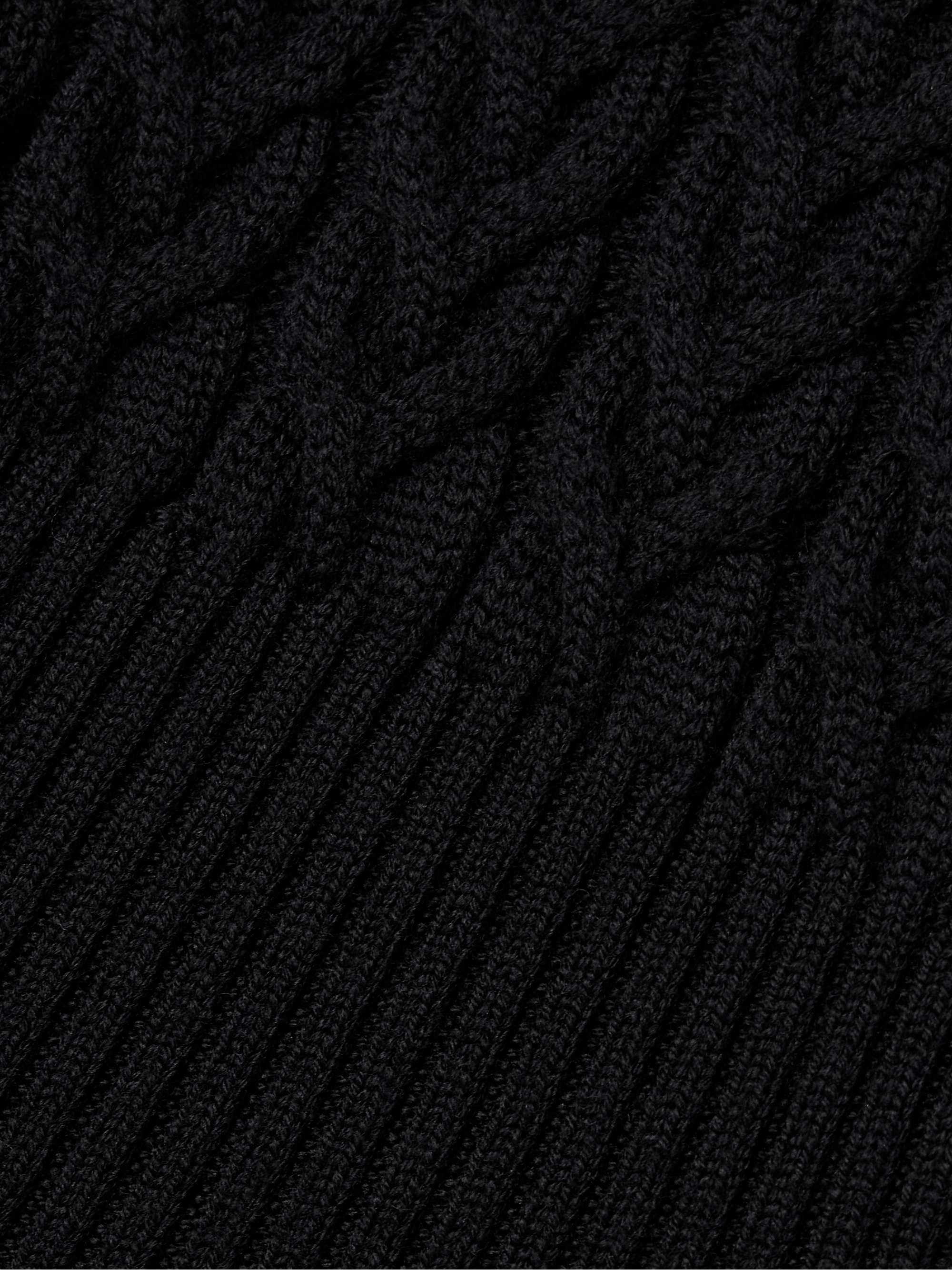 Shell-paneled cable-knit wool-blend sweater view
