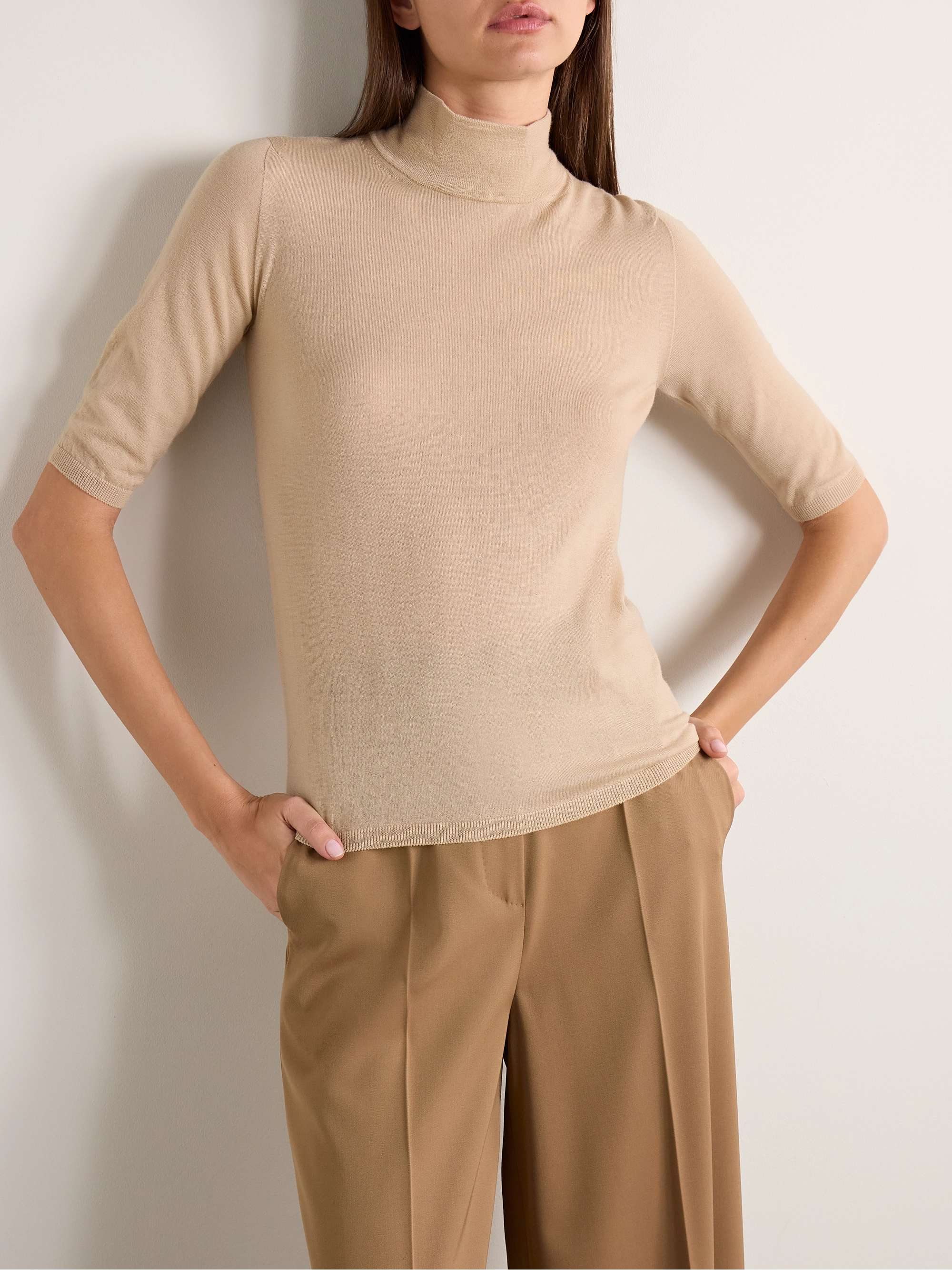 Cecina wool turtleneck top view