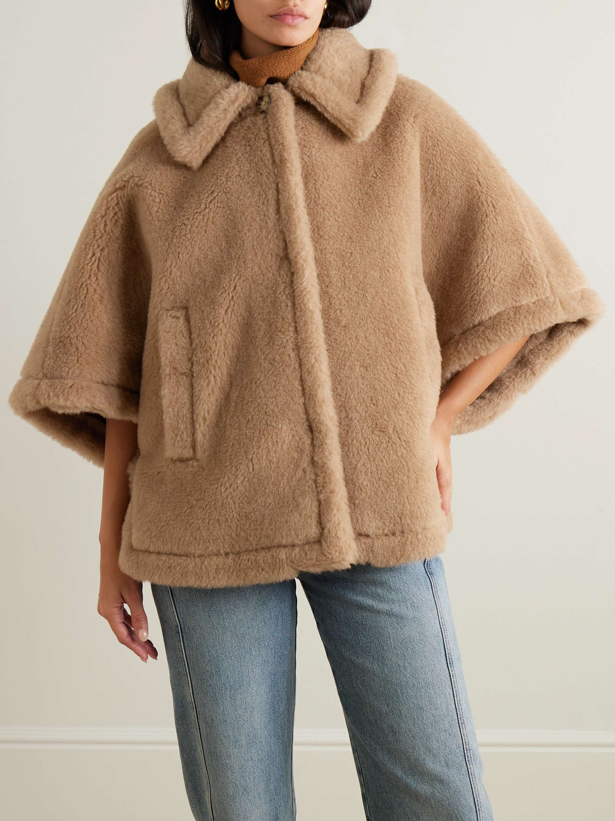 Tenebre oversized alpaca, cashmere and silk-blend cape view