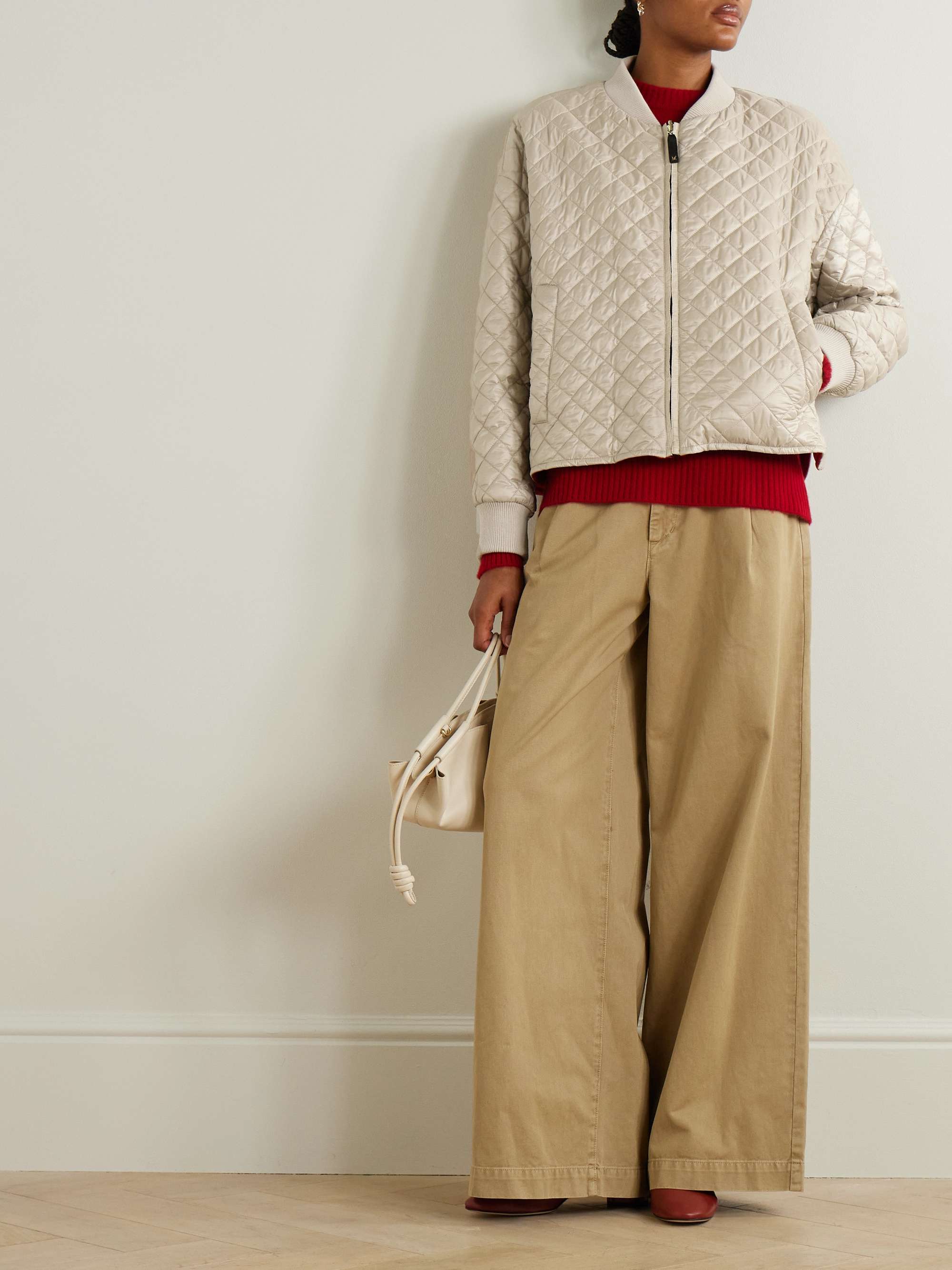 Licia quilted shell bomber jacket view