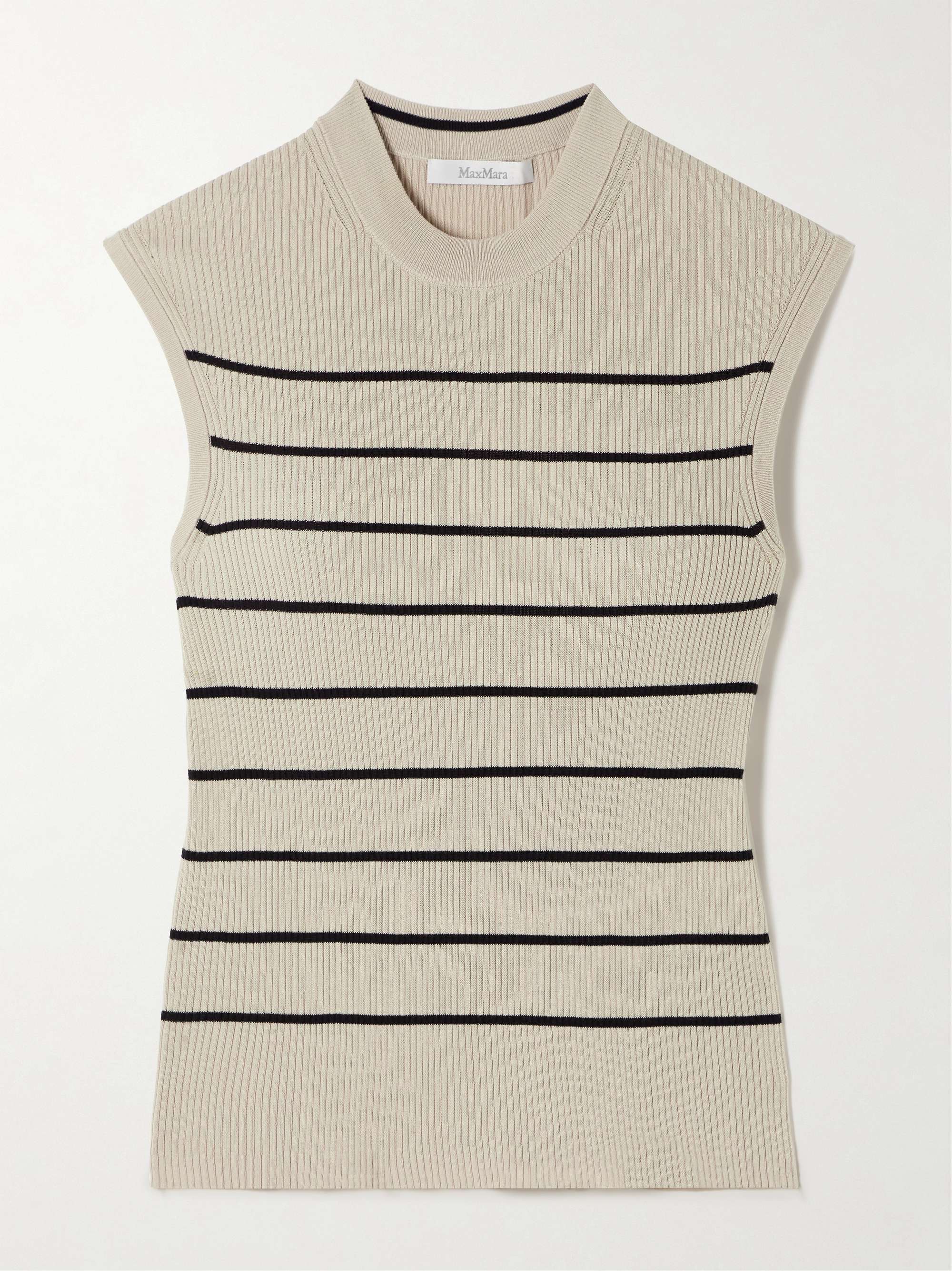 Giara striped ribbed cotton and silk-blend tank view