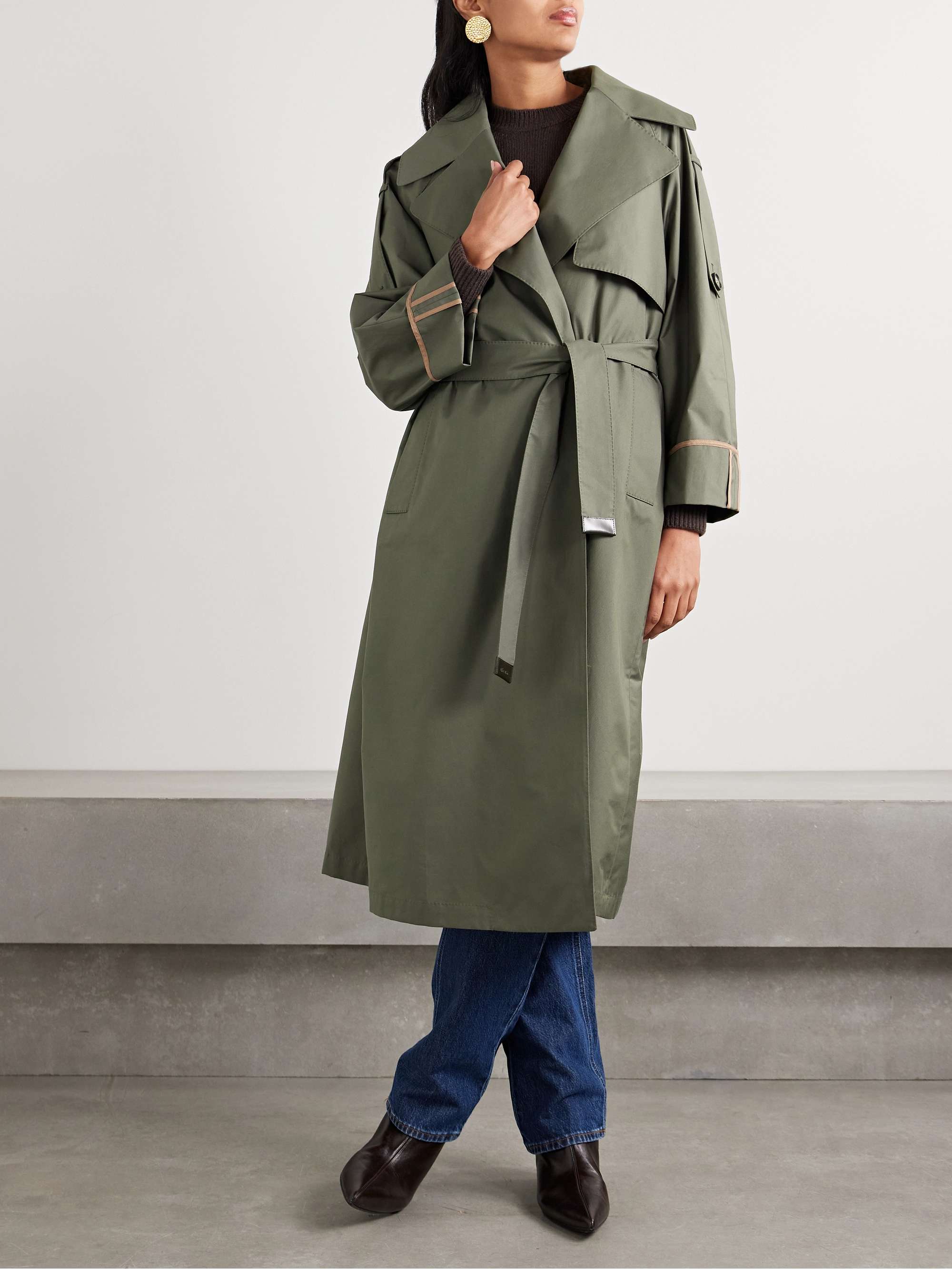 The Cube belted cotton-blend poplin trench coat view