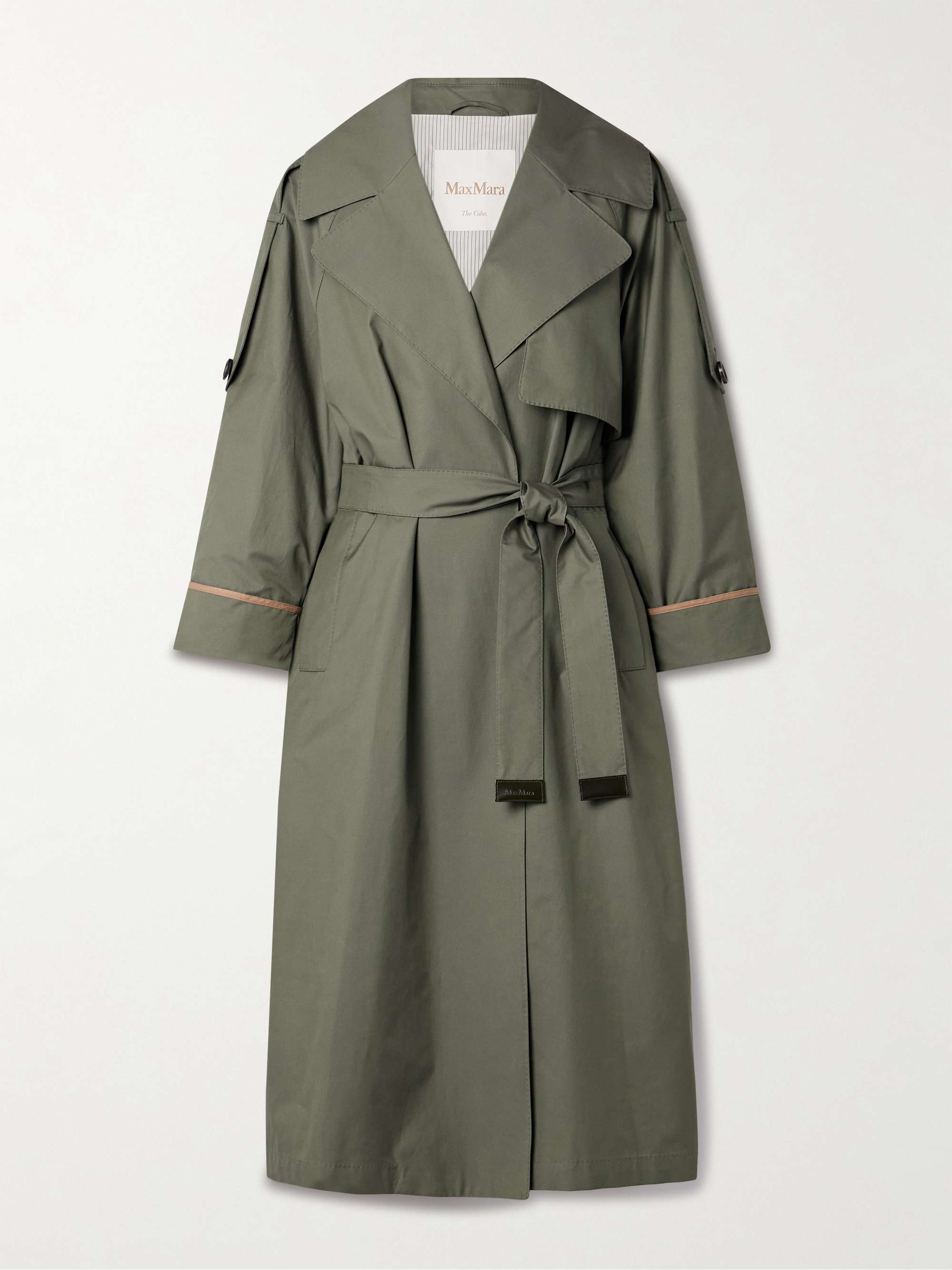 The Cube belted cotton-blend poplin trench coat view