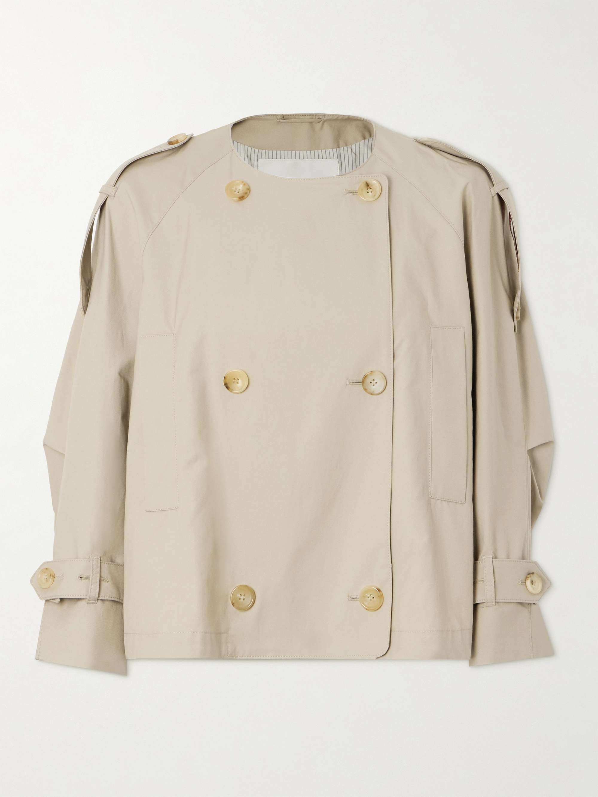 Jim double-breasted cropped cotton-blend gabardine trench coat view