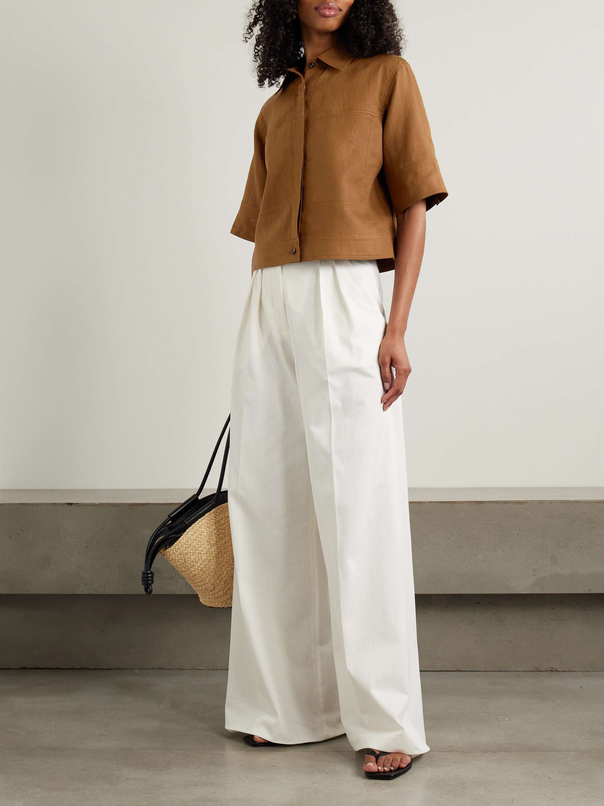 Rito cropped linen shirt view