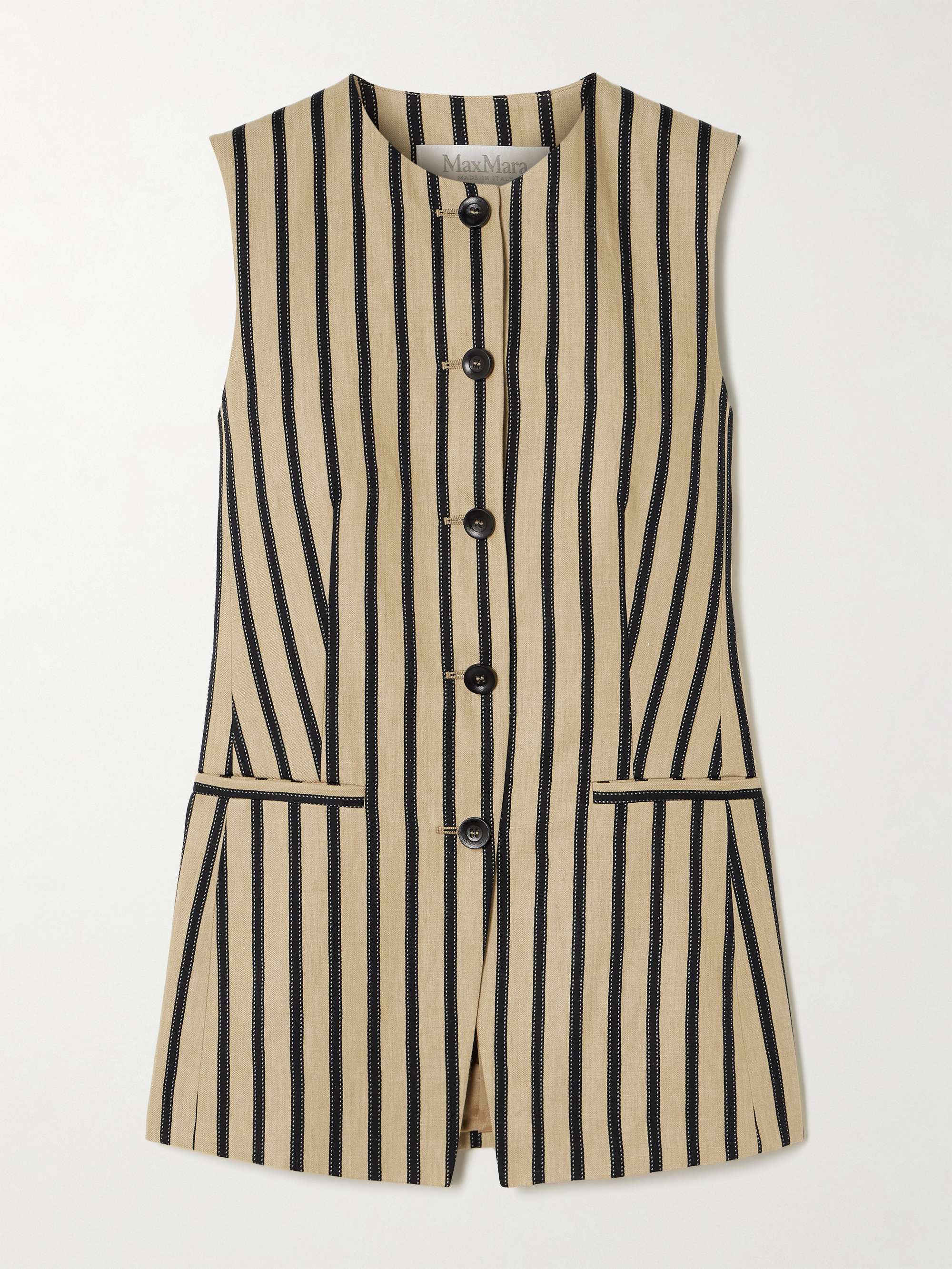 Rodeo striped linen-blend vest view