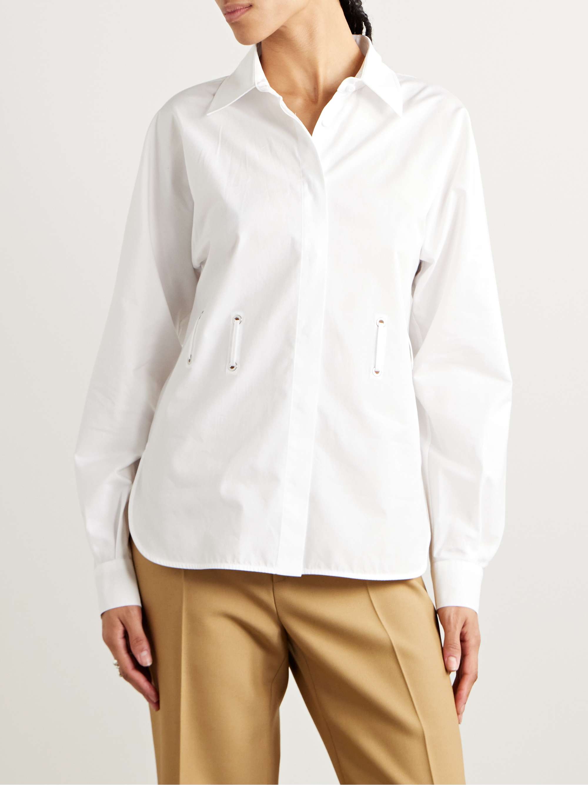 Juglas belted embellished cotton-poplin shirt view
