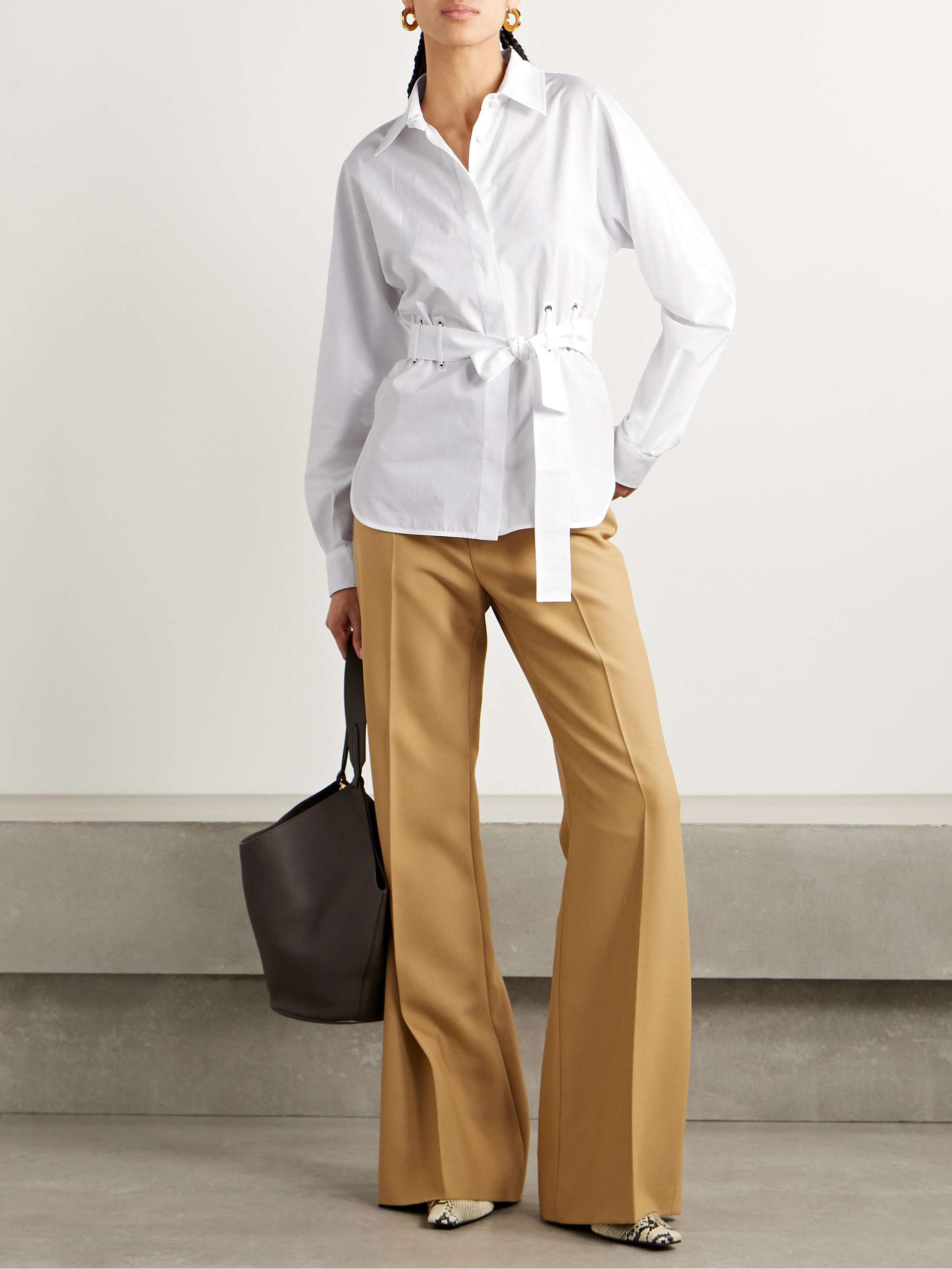 Juglas belted embellished cotton-poplin shirt view