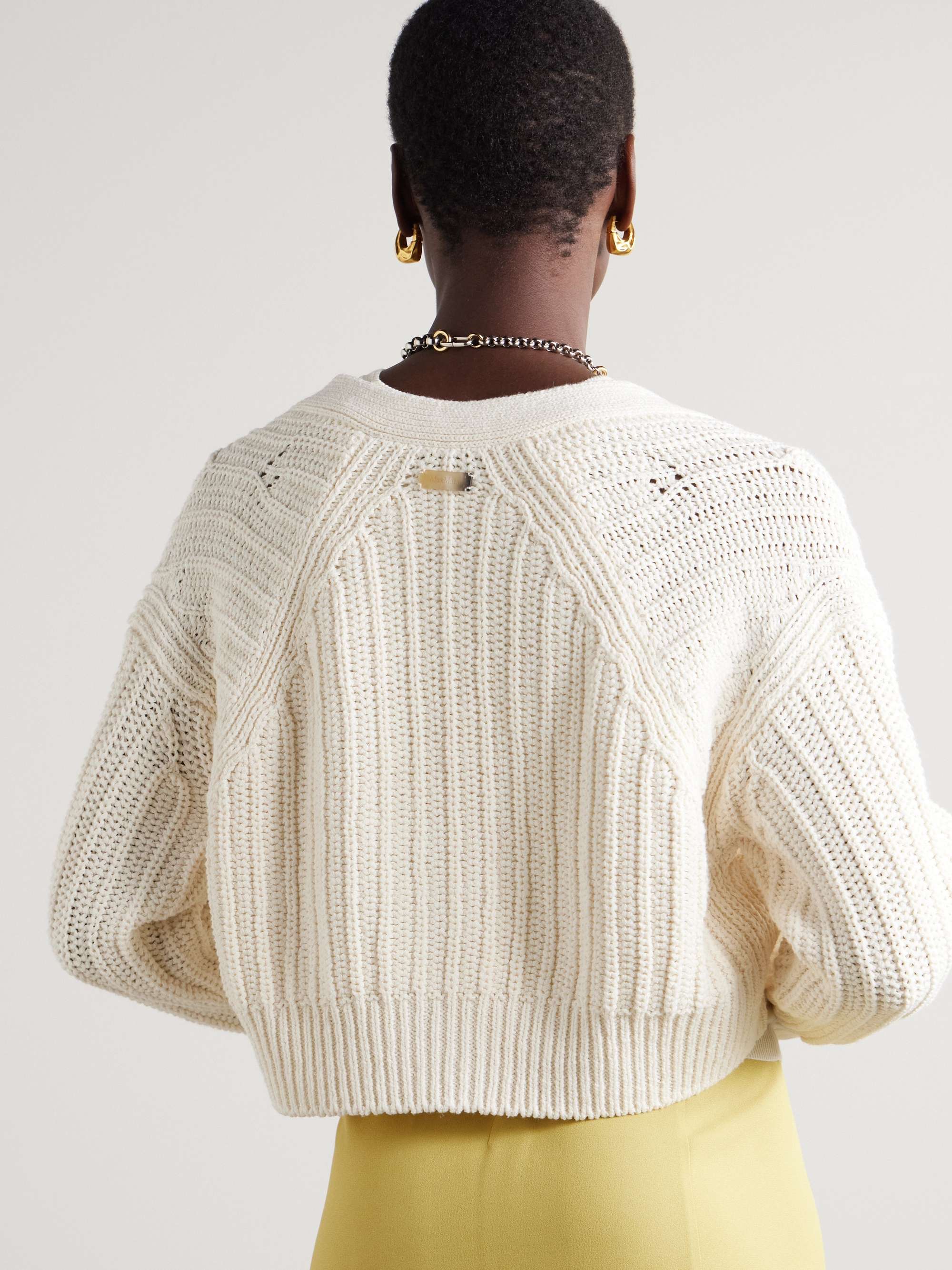 Stelvio ribbed linen and cotton-blend cardigan view
