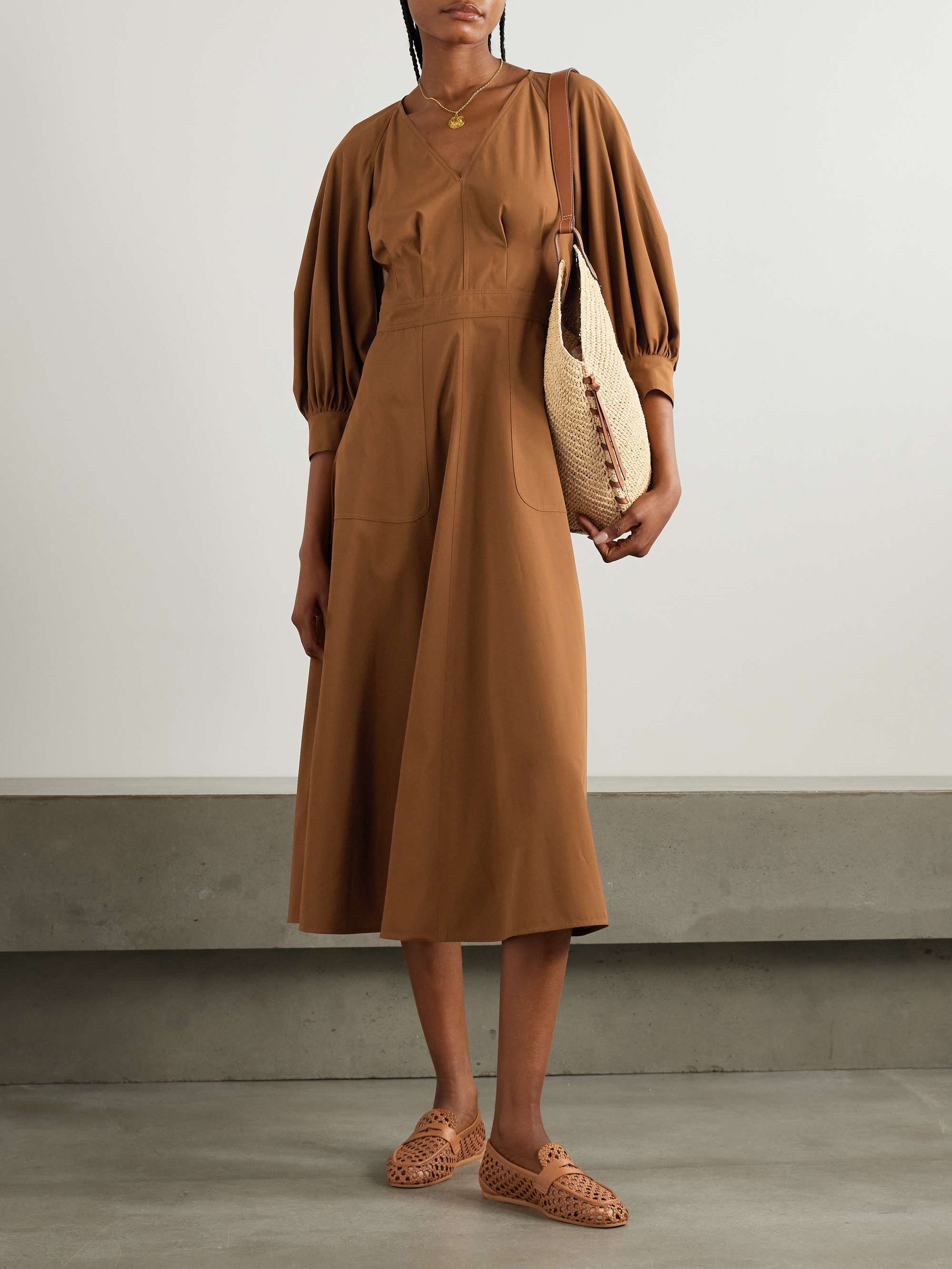 Pedaggi paneled cotton midi dress view