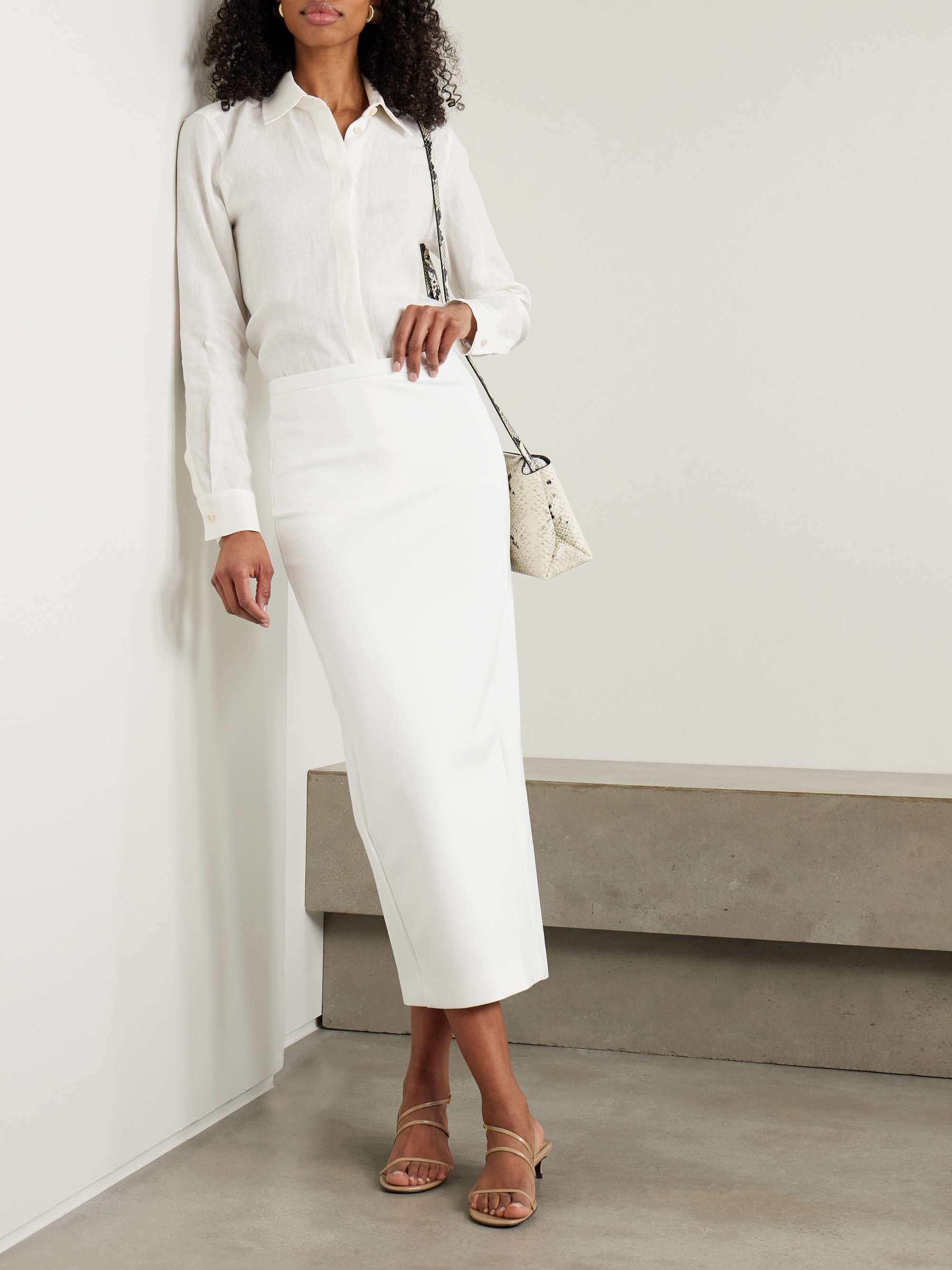 Stretch-jersey midi skirt view