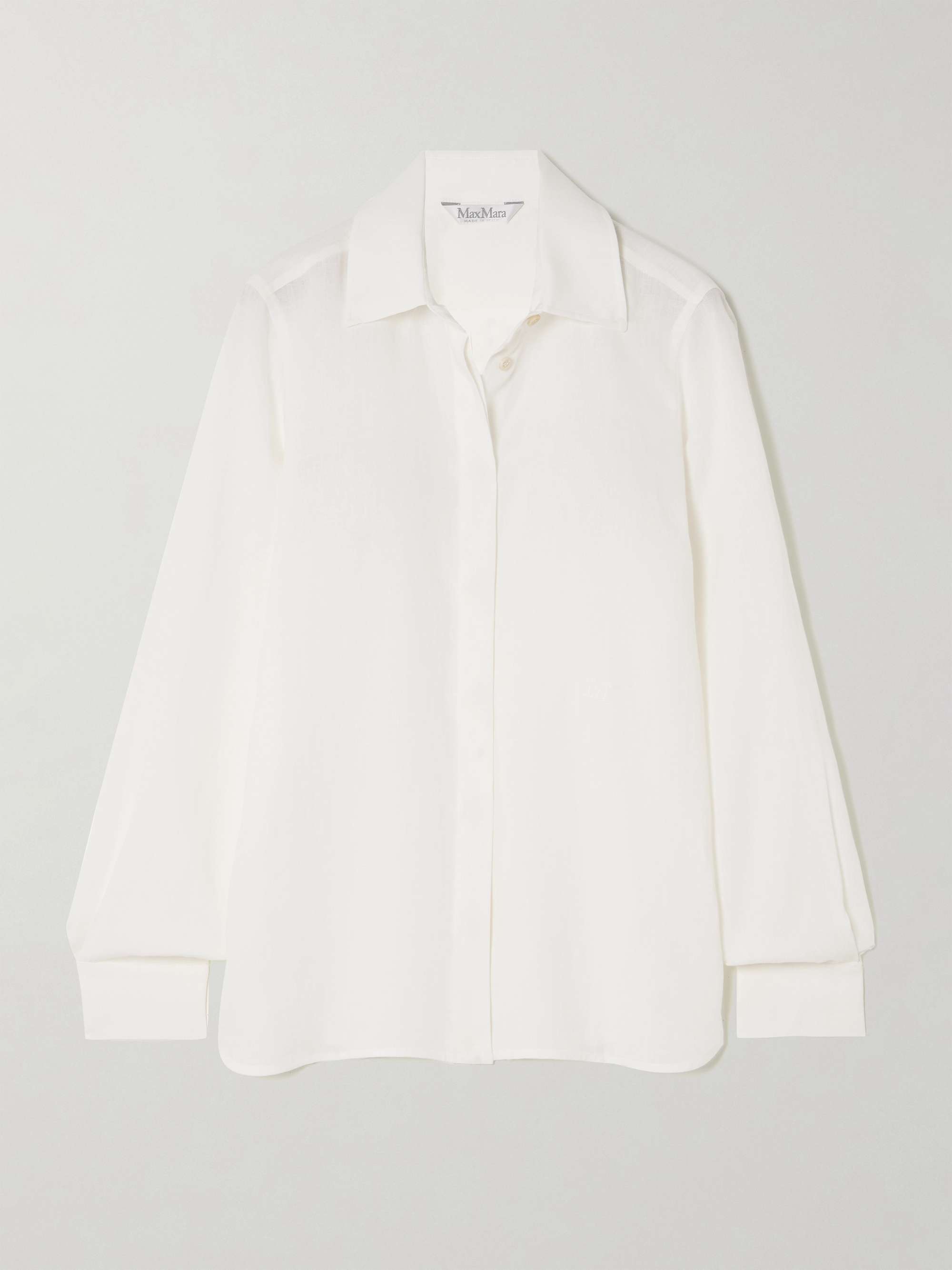 Abisso logo-embroidered linen shirt view