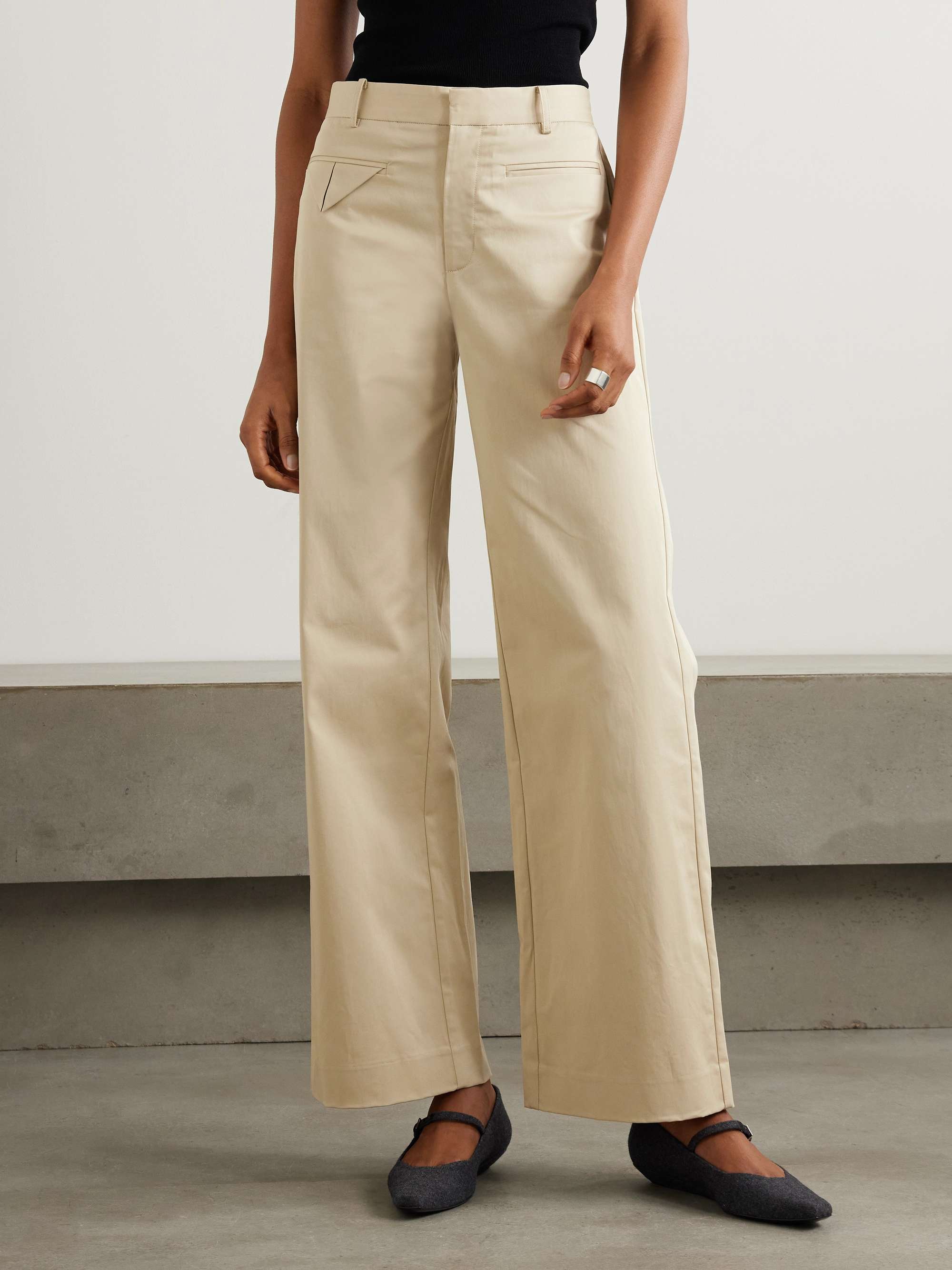 Origami organic cotton-blend wide-leg pants view