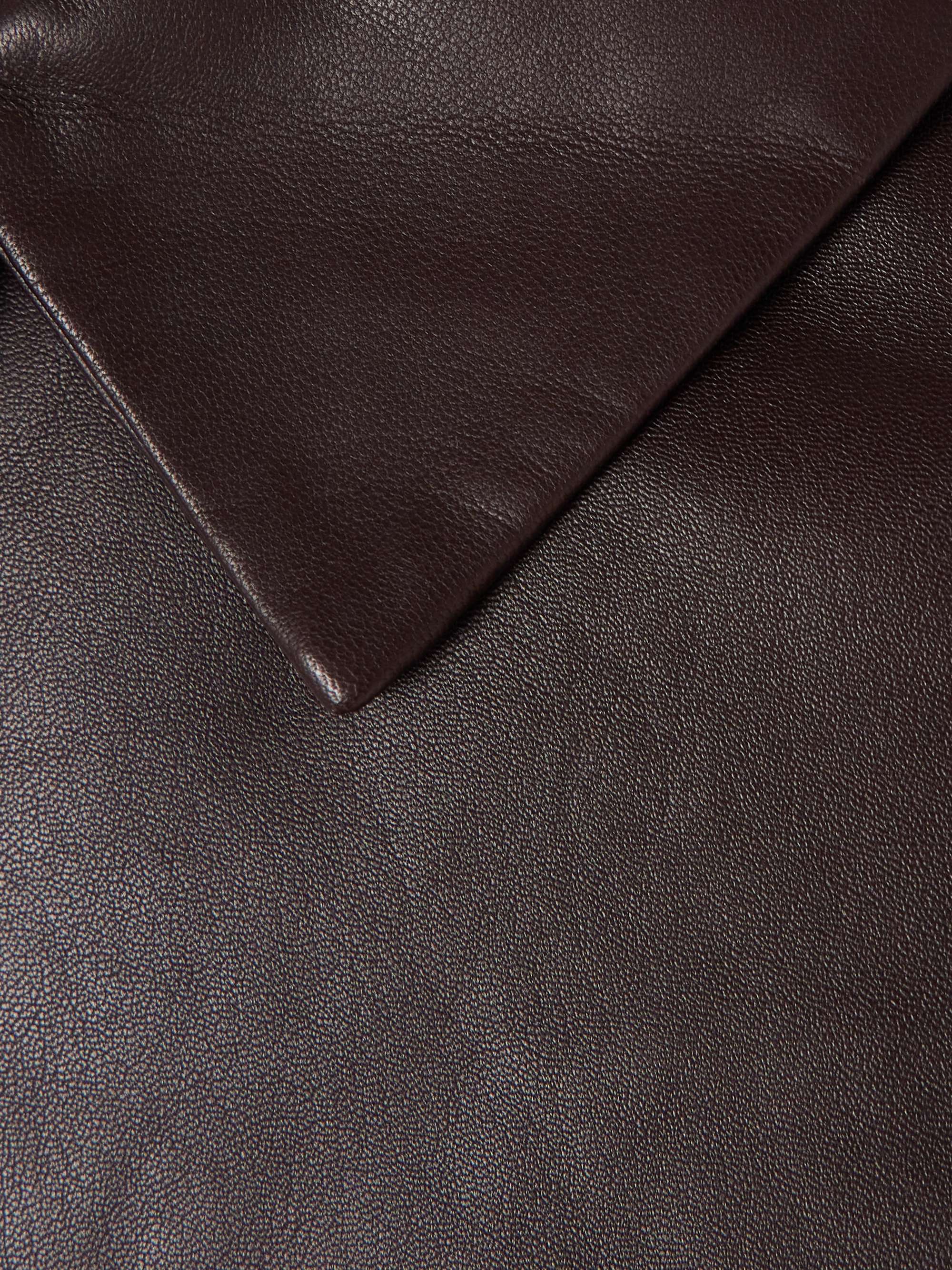 Cocoon paneled leather jacket view