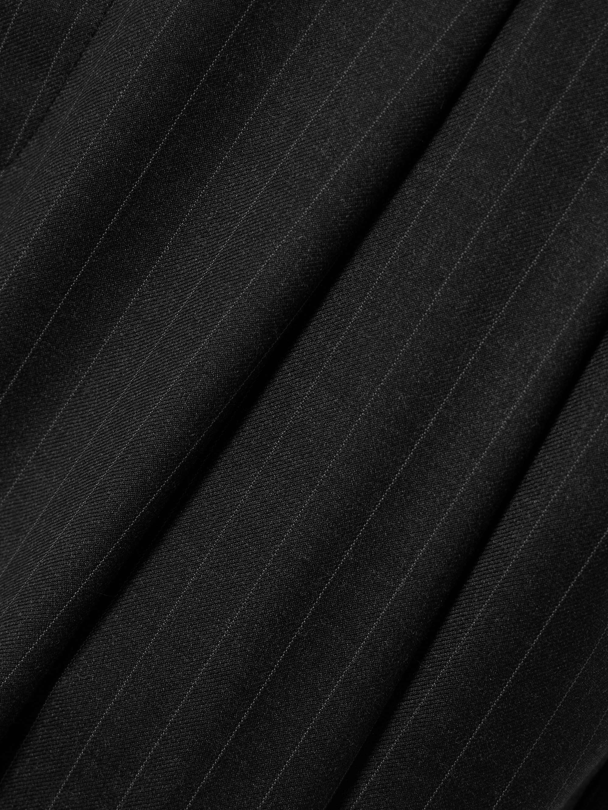 Adjust pleated pinstriped wool-blend wide-leg pants view