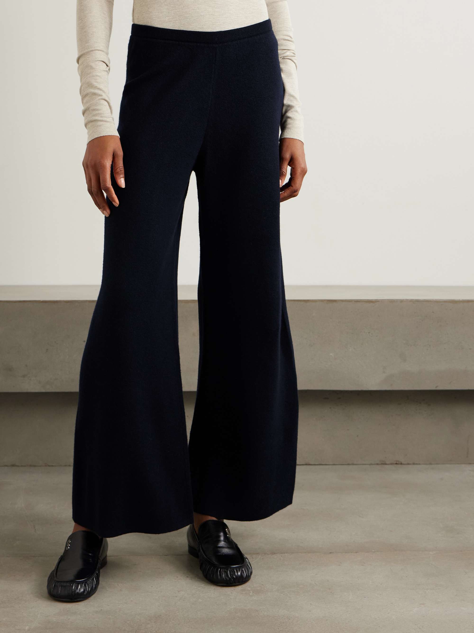 Colby wool and cashmere-blend wide-leg pants view