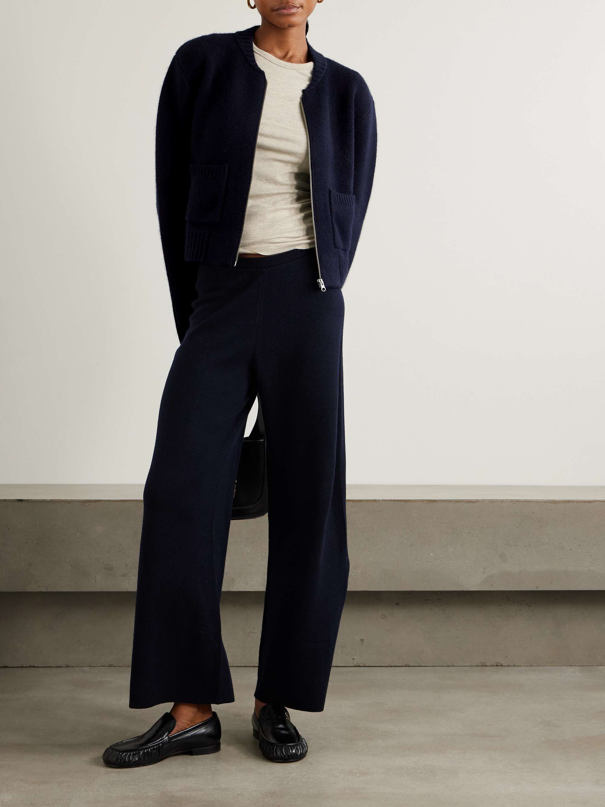 Colby wool and cashmere-blend wide-leg pants view