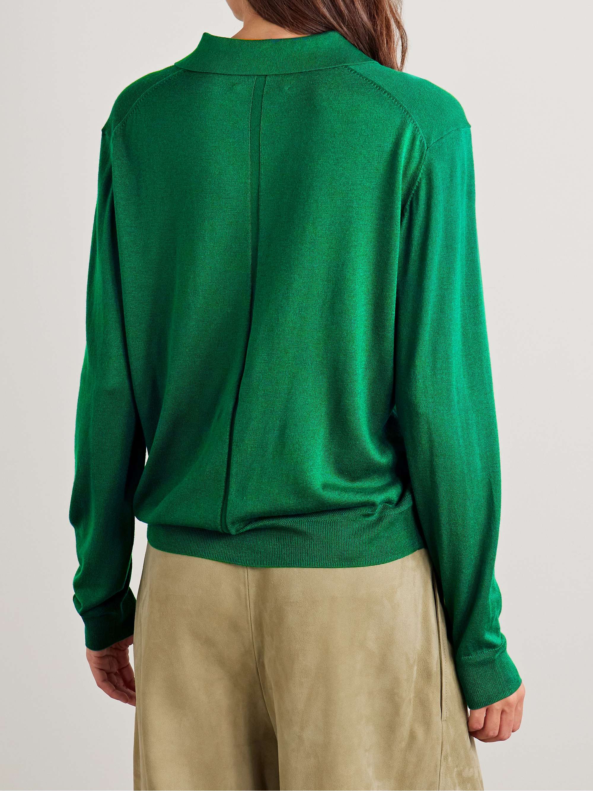 Ben oversized silk-blend polo sweater view