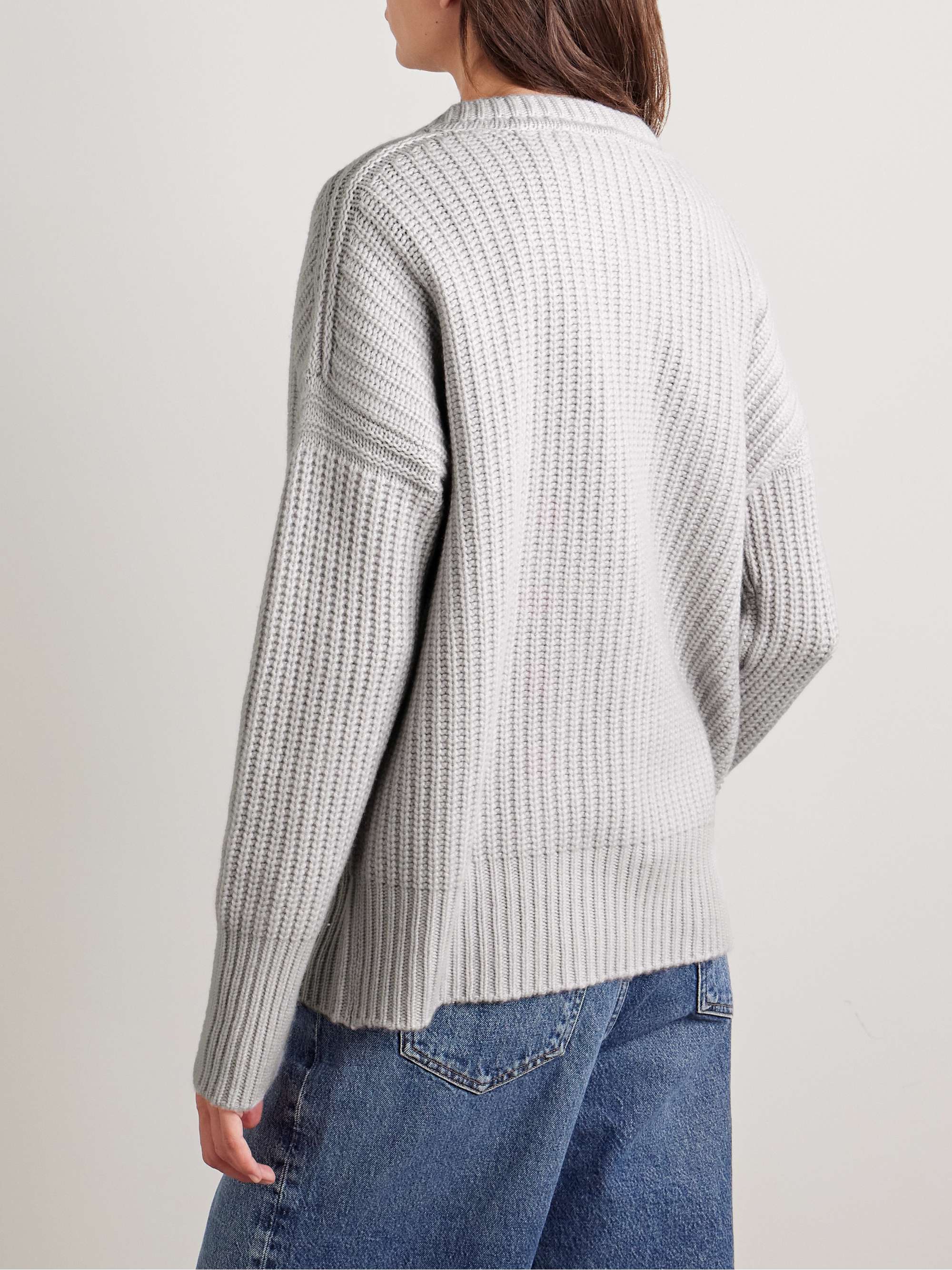Toujours ribbed cashmere Henley sweater view