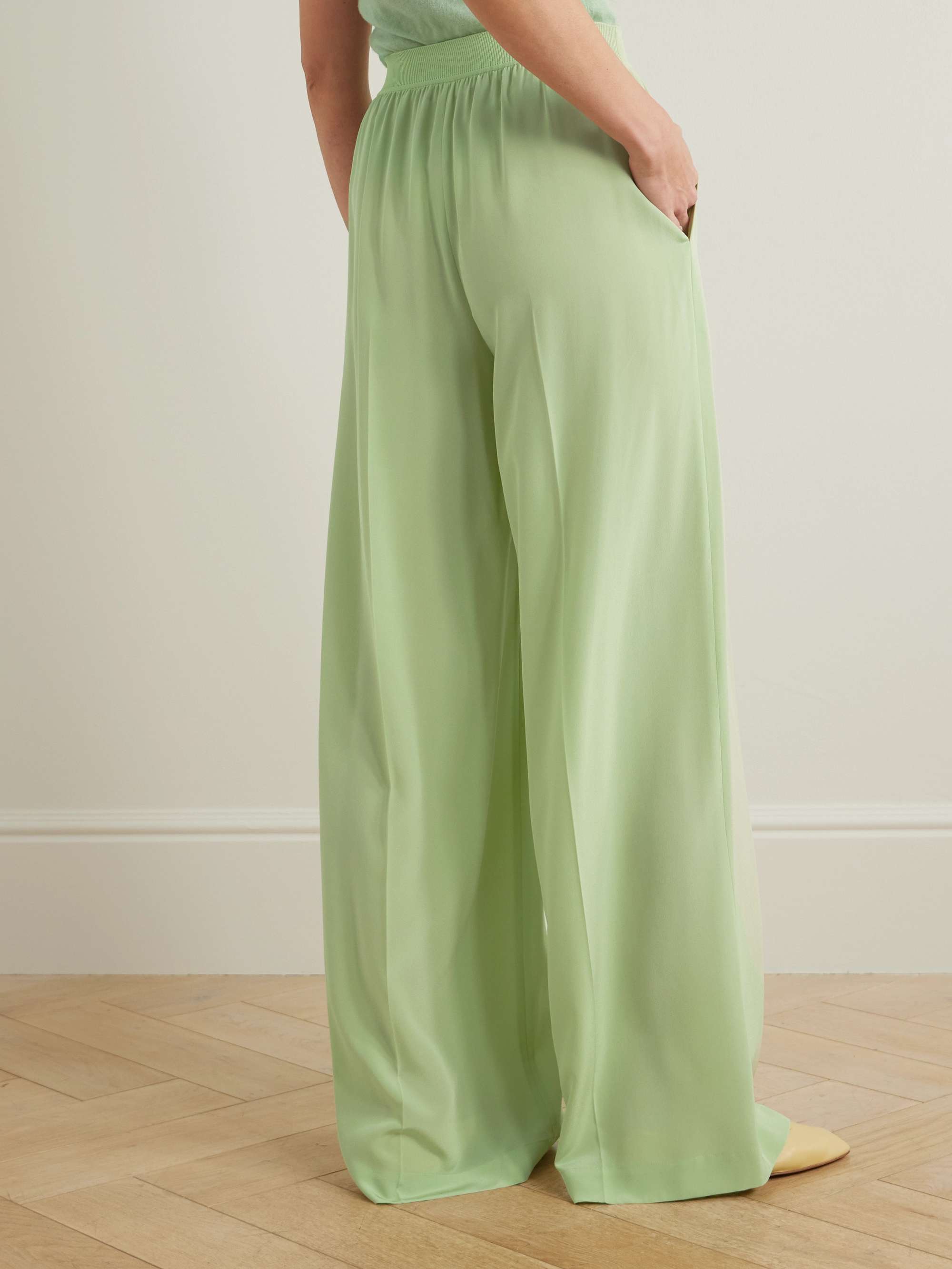 Hulin silk crepe de chine wide-leg pants view